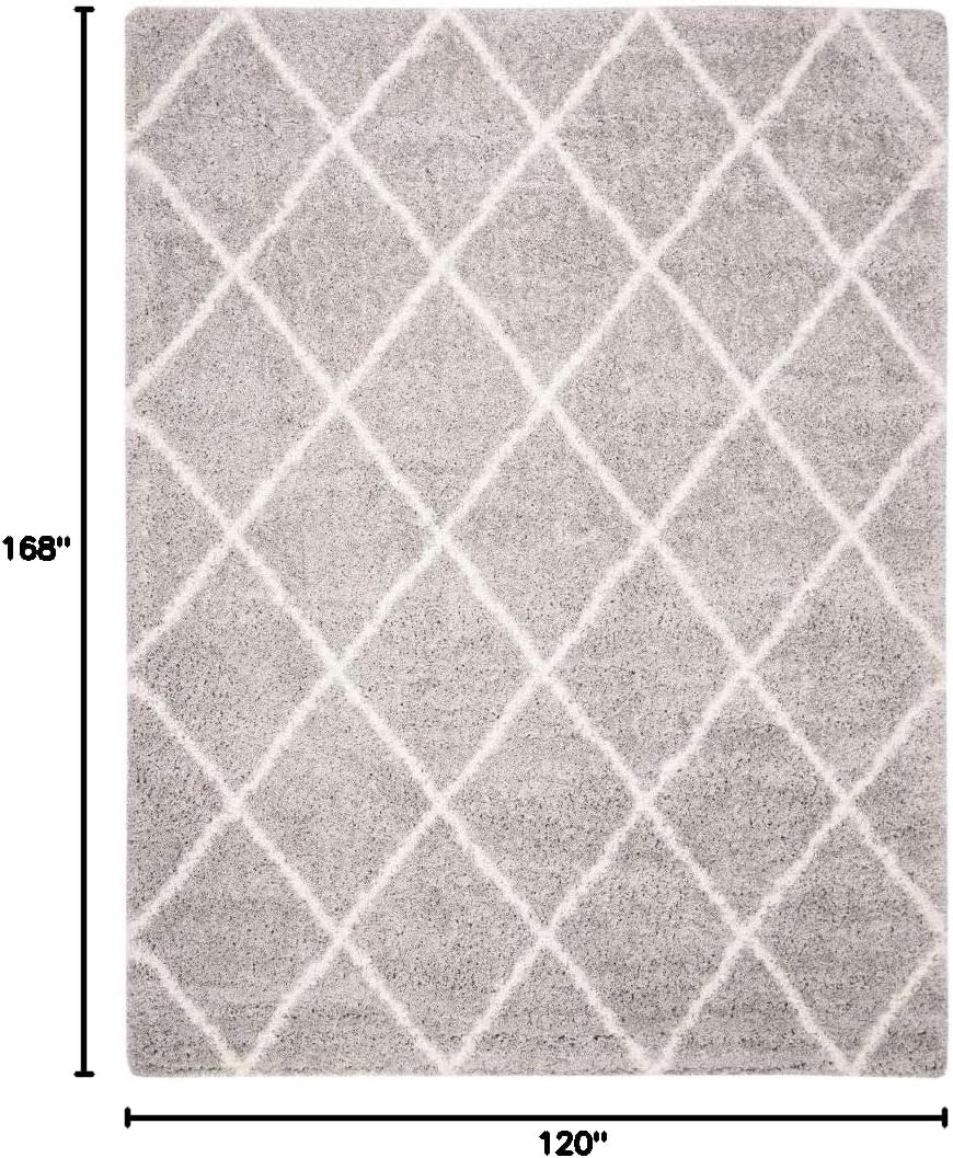 image:imageSAFAVIEH Area Rug 8x10 Fontana Shag Collection Large Grey amp Cream Trellis Pattern NonShedding amp Easy Cleaning Ultra Plush Thick Pile Ideal for Living Room Bedroom Dining Space FNT815GGreyCream