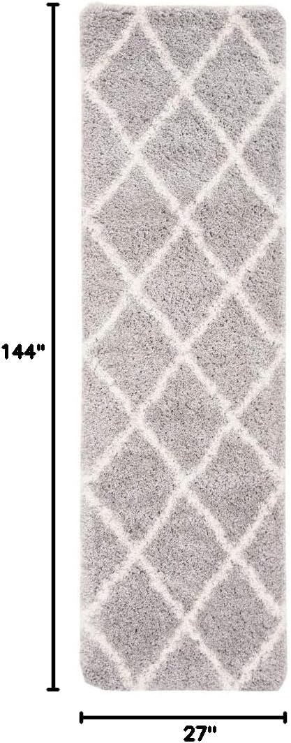 image:imageSAFAVIEH Area Rug 8x10 Fontana Shag Collection Large Grey amp Cream Trellis Pattern NonShedding amp Easy Cleaning Ultra Plush Thick Pile Ideal for Living Room Bedroom Dining Space FNT815GGreyCream