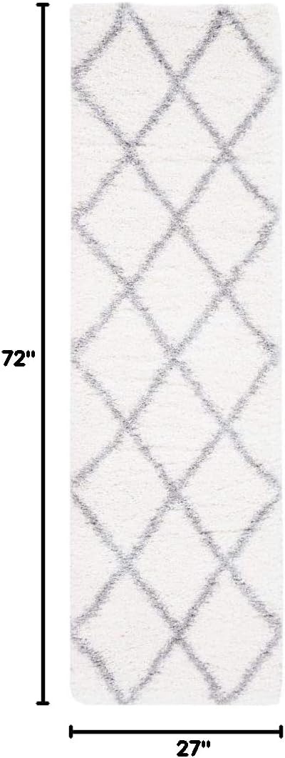image:imageSAFAVIEH Area Rug 8x10 Fontana Shag Collection Large Grey amp Cream Trellis Pattern NonShedding amp Easy Cleaning Ultra Plush Thick Pile Ideal for Living Room Bedroom Dining Space FNT815GCreamGrey