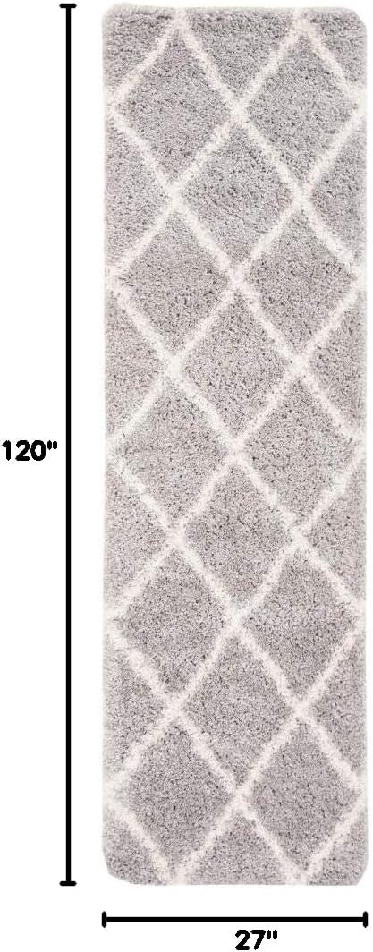 image:imageSAFAVIEH Area Rug 8x10 Fontana Shag Collection Large Grey amp Cream Trellis Pattern NonShedding amp Easy Cleaning Ultra Plush Thick Pile Ideal for Living Room Bedroom Dining Space FNT815GGreyCream