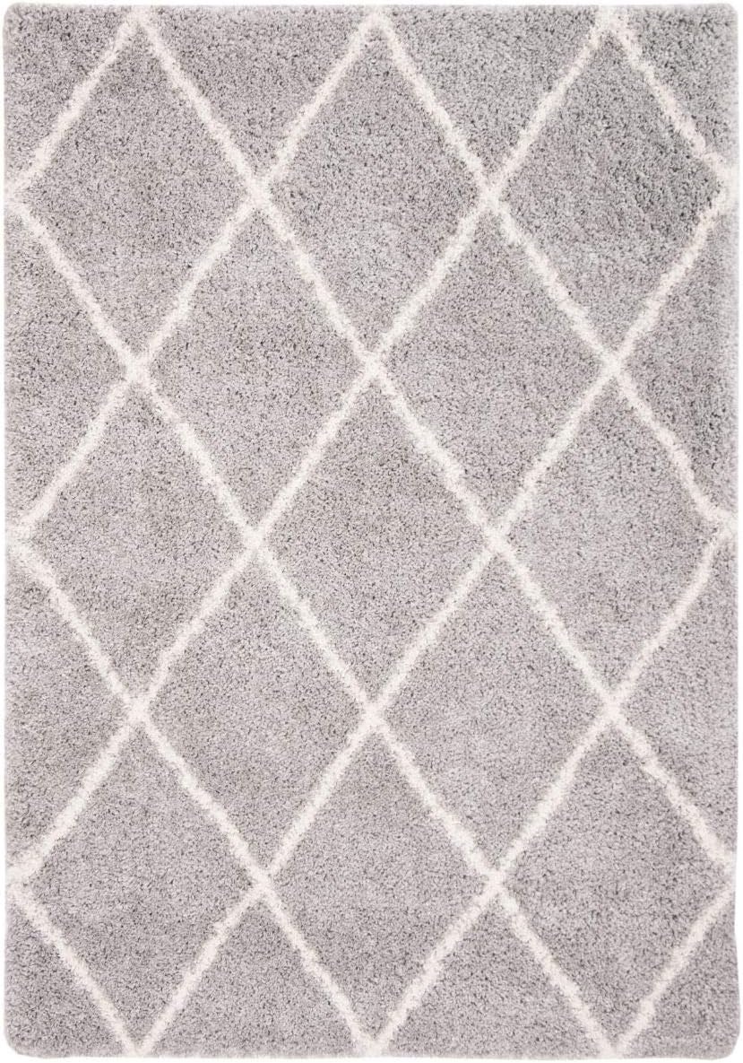 image:imageSAFAVIEH Area Rug 8x10 Fontana Shag Collection Large Grey amp Cream Trellis Pattern NonShedding amp Easy Cleaning Ultra Plush Thick Pile Ideal for Living Room Bedroom Dining Space FNT815GGreyCream
