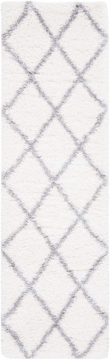 image:imageSAFAVIEH Area Rug 8x10 Fontana Shag Collection Large Grey amp Cream Trellis Pattern NonShedding amp Easy Cleaning Ultra Plush Thick Pile Ideal for Living Room Bedroom Dining Space FNT815GCreamGrey