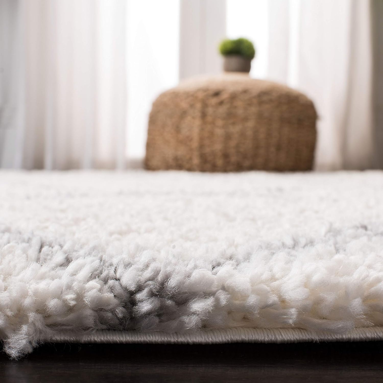 image:imageSAFAVIEH Area Rug 8x10 Fontana Shag Collection Large Grey amp Cream Trellis Pattern NonShedding amp Easy Cleaning Ultra Plush Thick Pile Ideal for Living Room Bedroom Dining Space FNT815GCreamGrey