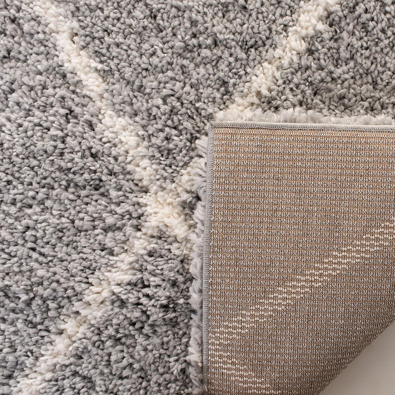 image:imageSAFAVIEH Area Rug 8x10 Fontana Shag Collection Large Grey amp Cream Trellis Pattern NonShedding amp Easy Cleaning Ultra Plush Thick Pile Ideal for Living Room Bedroom Dining Space FNT815GGreyCream