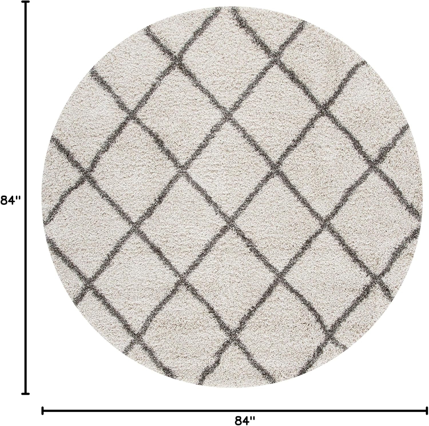 image:imageSAFAVIEH Area Rug 8x10 Hudson Shag Collection Large Ivory amp Grey Trellis Pattern NonShedding amp Easy Cleaning Ultra Plush Thick Pile Ideal for Living Room Bedroom Dining Space SGH222DIvoryGrey