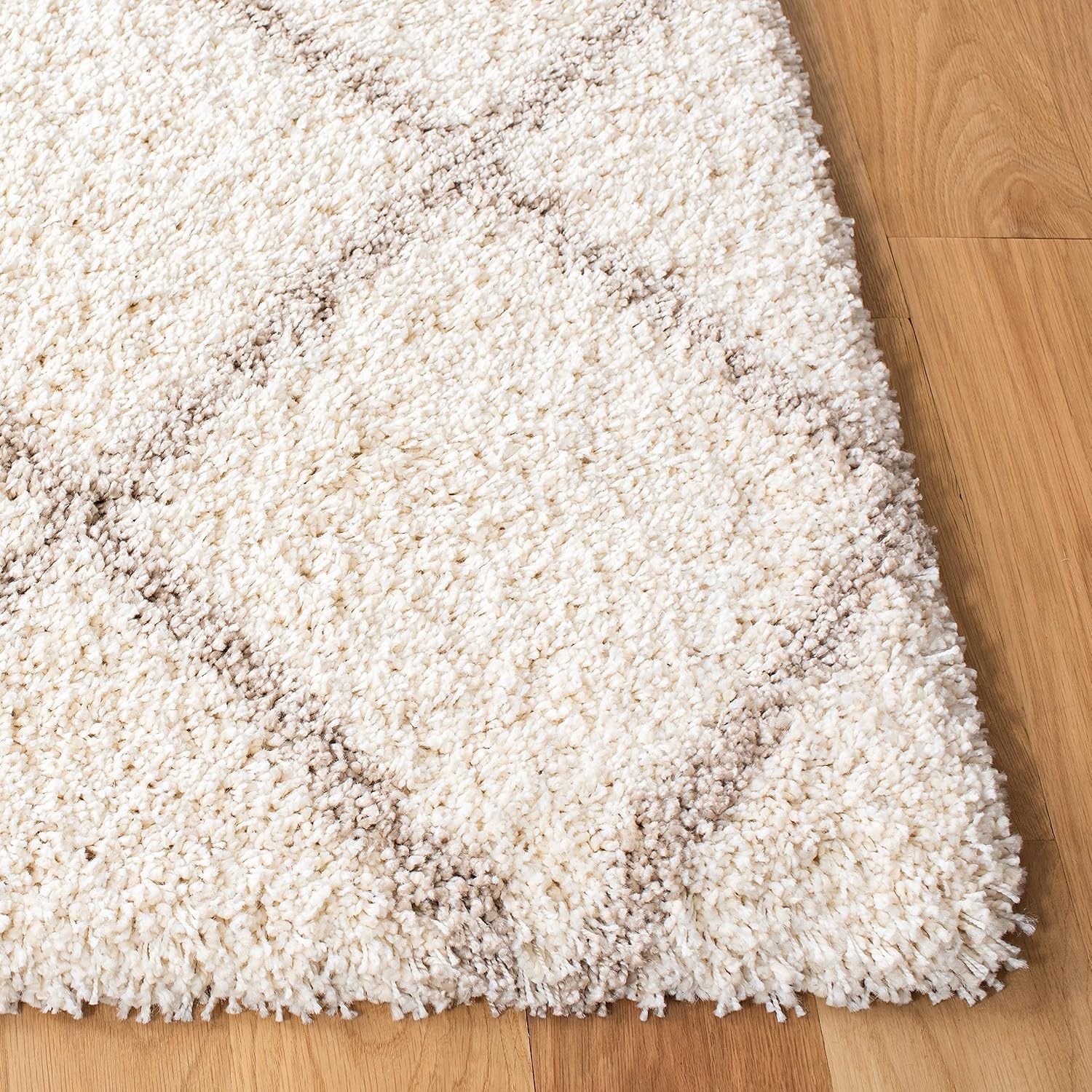 image:imageSAFAVIEH Area Rug 8x10 Hudson Shag Collection Large Ivory amp Grey Trellis Pattern NonShedding amp Easy Cleaning Ultra Plush Thick Pile Ideal for Living Room Bedroom Dining Space SGH222DIvoryBeige