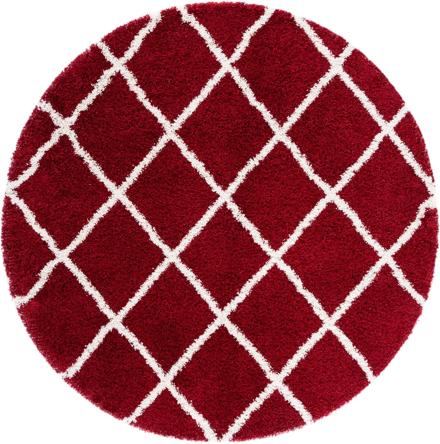 image:imageSAFAVIEH Area Rug 8x10 Hudson Shag Collection Large Ivory amp Grey Trellis Pattern NonShedding amp Easy Cleaning Ultra Plush Thick Pile Ideal for Living Room Bedroom Dining Space SGH222DRedIvory
