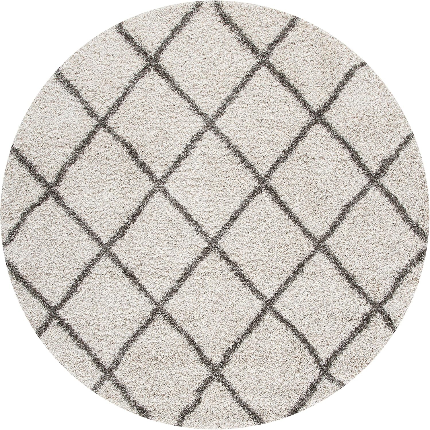 image:imageSAFAVIEH Area Rug 8x10 Hudson Shag Collection Large Ivory amp Grey Trellis Pattern NonShedding amp Easy Cleaning Ultra Plush Thick Pile Ideal for Living Room Bedroom Dining Space SGH222DIvoryGrey