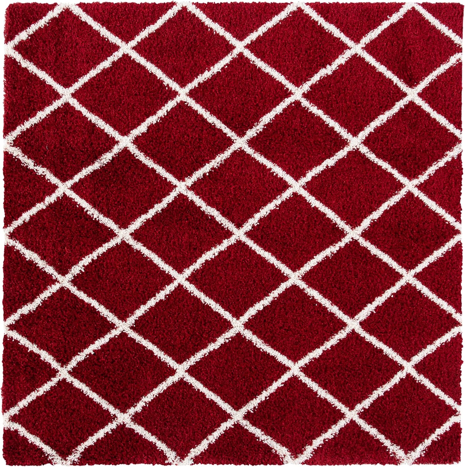 image:imageSAFAVIEH Area Rug 8x10 Hudson Shag Collection Large Ivory amp Grey Trellis Pattern NonShedding amp Easy Cleaning Ultra Plush Thick Pile Ideal for Living Room Bedroom Dining Space SGH222DRedIvory