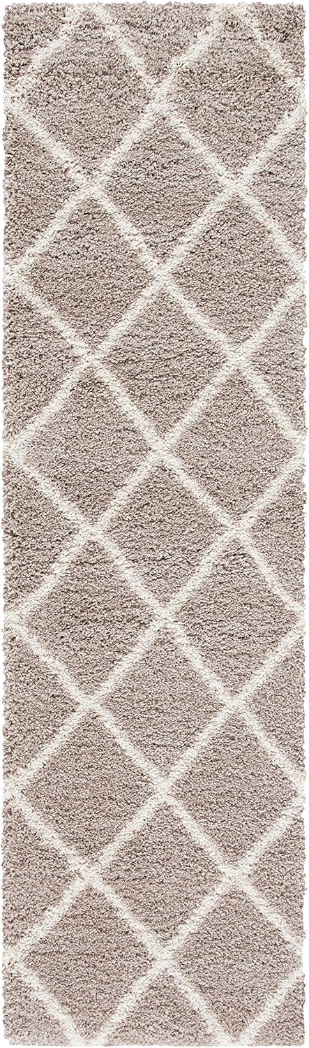 image:imageSAFAVIEH Area Rug 8x10 Hudson Shag Collection Large Ivory amp Grey Trellis Pattern NonShedding amp Easy Cleaning Ultra Plush Thick Pile Ideal for Living Room Bedroom Dining Space SGH222DBeigeIvory
