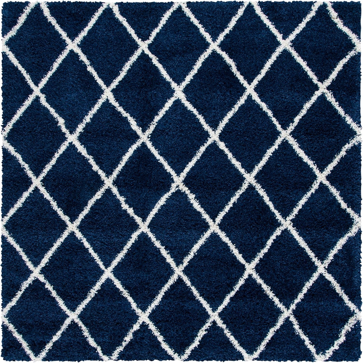image:imageSAFAVIEH Area Rug 8x10 Hudson Shag Collection Large Ivory amp Grey Trellis Pattern NonShedding amp Easy Cleaning Ultra Plush Thick Pile Ideal for Living Room Bedroom Dining Space SGH222DNavyIvory