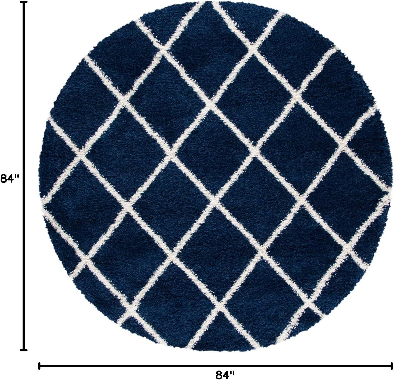 image:imageSAFAVIEH Area Rug 8x10 Hudson Shag Collection Large Ivory amp Grey Trellis Pattern NonShedding amp Easy Cleaning Ultra Plush Thick Pile Ideal for Living Room Bedroom Dining Space SGH222DNavyIvory