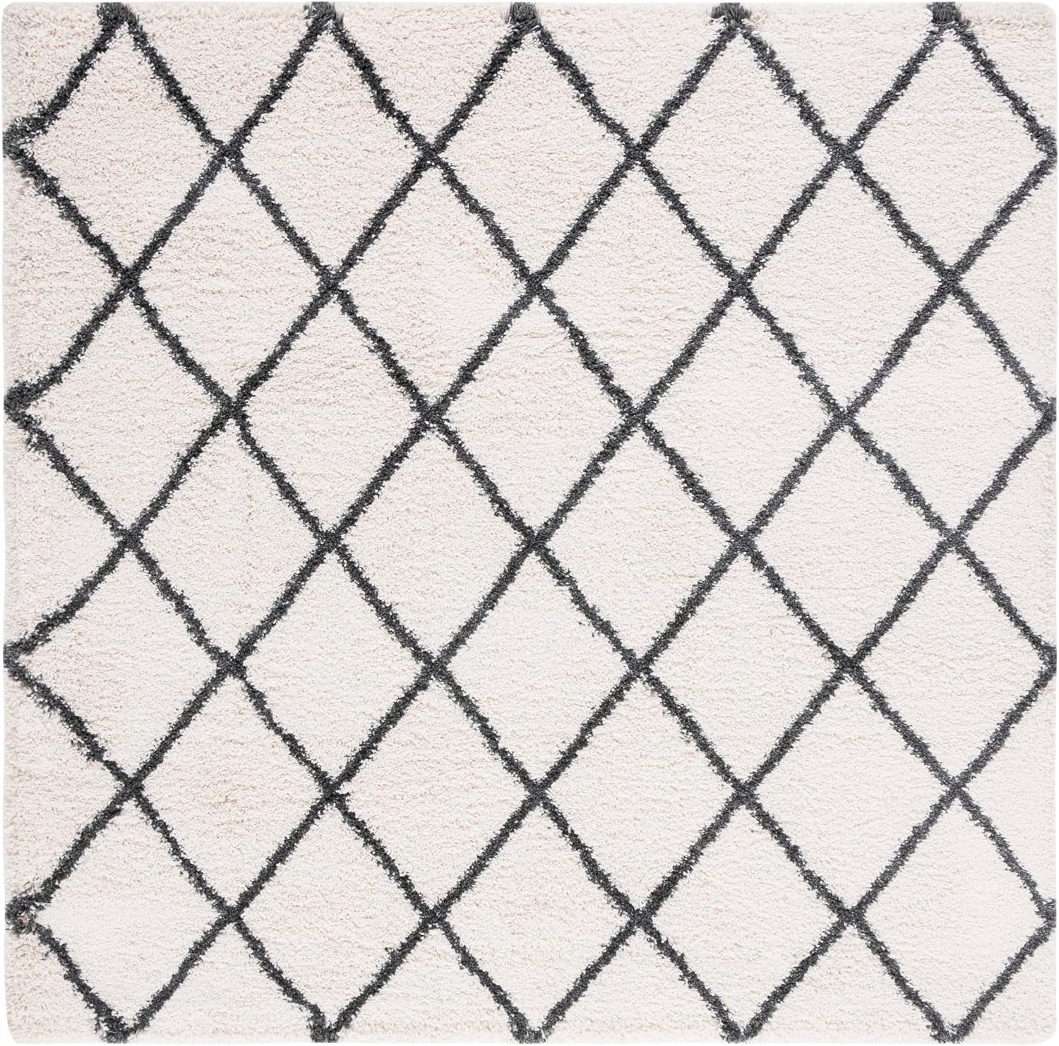 image:imageSAFAVIEH Area Rug 8x10 Hudson Shag Collection Large Ivory amp Grey Trellis Pattern NonShedding amp Easy Cleaning Ultra Plush Thick Pile Ideal for Living Room Bedroom Dining Space SGH222DIvoryDark Grey