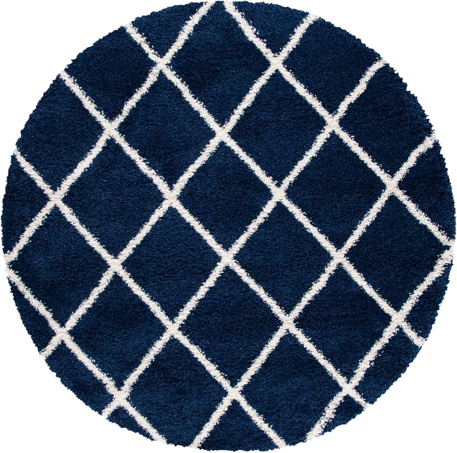 image:imageSAFAVIEH Area Rug 8x10 Hudson Shag Collection Large Ivory amp Grey Trellis Pattern NonShedding amp Easy Cleaning Ultra Plush Thick Pile Ideal for Living Room Bedroom Dining Space SGH222DNavyIvory