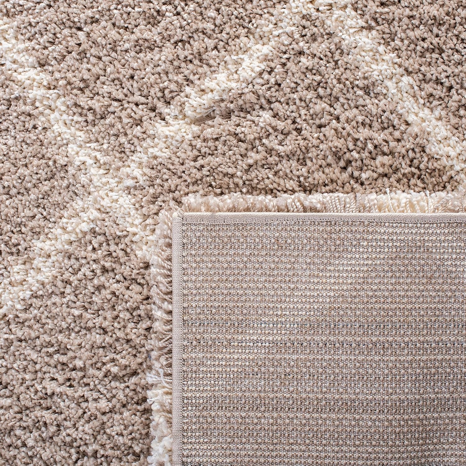 image:imageSAFAVIEH Area Rug 8x10 Hudson Shag Collection Large Ivory amp Grey Trellis Pattern NonShedding amp Easy Cleaning Ultra Plush Thick Pile Ideal for Living Room Bedroom Dining Space SGH222DBeigeIvory