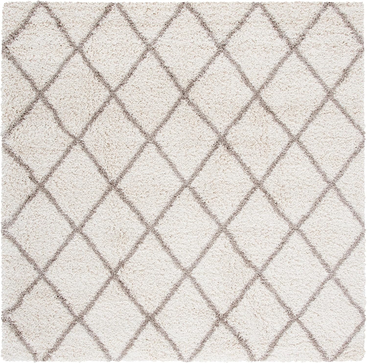 image:imageSAFAVIEH Area Rug 8x10 Hudson Shag Collection Large Ivory amp Grey Trellis Pattern NonShedding amp Easy Cleaning Ultra Plush Thick Pile Ideal for Living Room Bedroom Dining Space SGH222DIvoryBeige