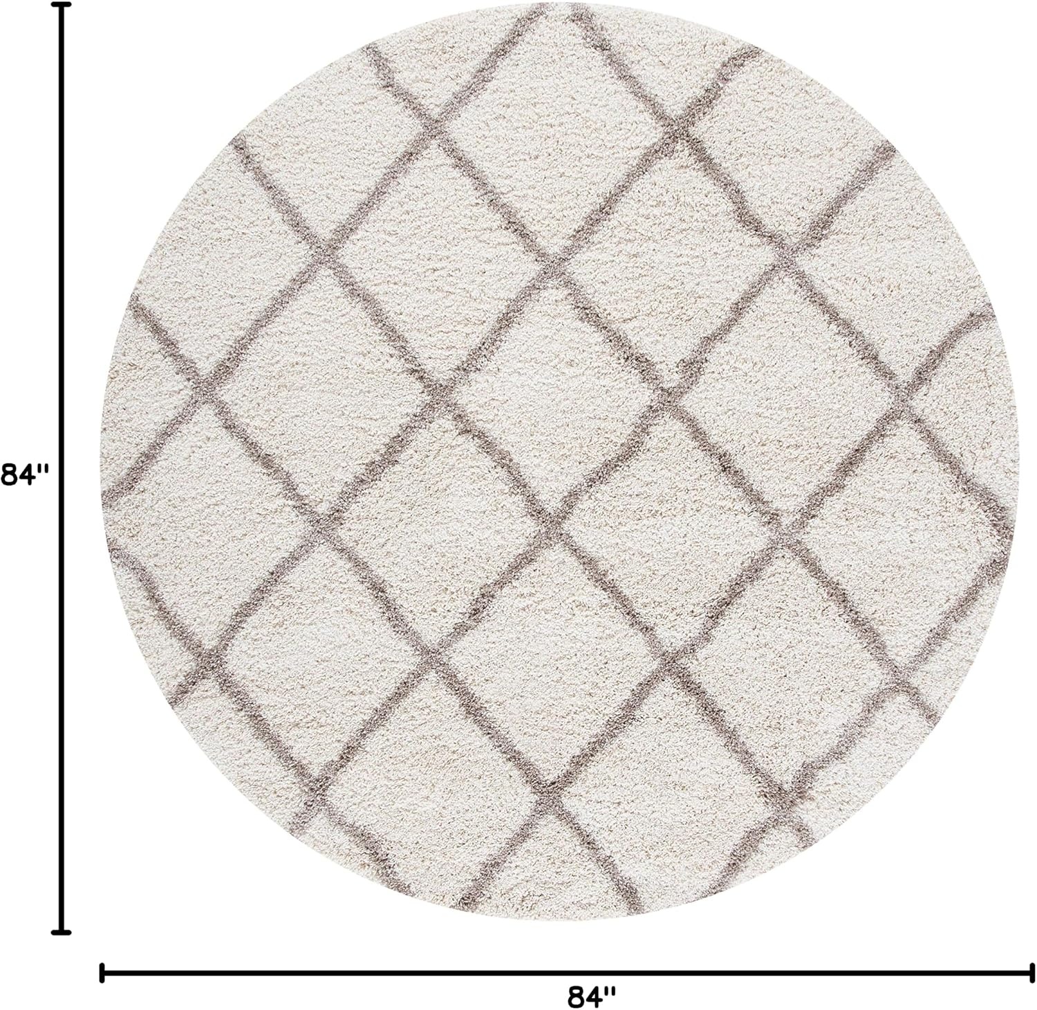 image:imageSAFAVIEH Area Rug 8x10 Hudson Shag Collection Large Ivory amp Grey Trellis Pattern NonShedding amp Easy Cleaning Ultra Plush Thick Pile Ideal for Living Room Bedroom Dining Space SGH222DIvoryBeige