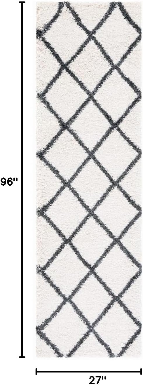 image:imageSAFAVIEH Area Rug 8x10 Hudson Shag Collection Large Ivory amp Grey Trellis Pattern NonShedding amp Easy Cleaning Ultra Plush Thick Pile Ideal for Living Room Bedroom Dining Space SGH222DIvoryDark Grey