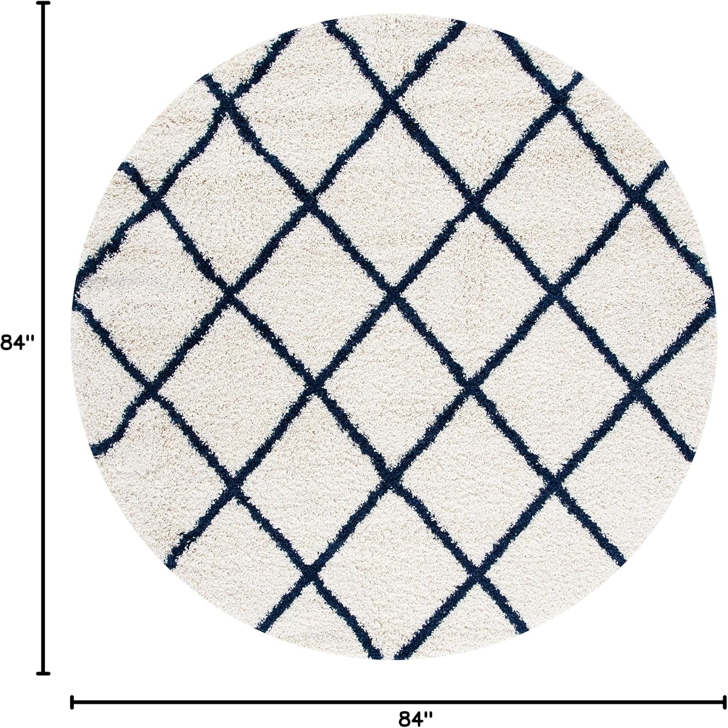 image:imageSAFAVIEH Area Rug 8x10 Hudson Shag Collection Large Ivory amp Grey Trellis Pattern NonShedding amp Easy Cleaning Ultra Plush Thick Pile Ideal for Living Room Bedroom Dining Space SGH222DIvoryNavy