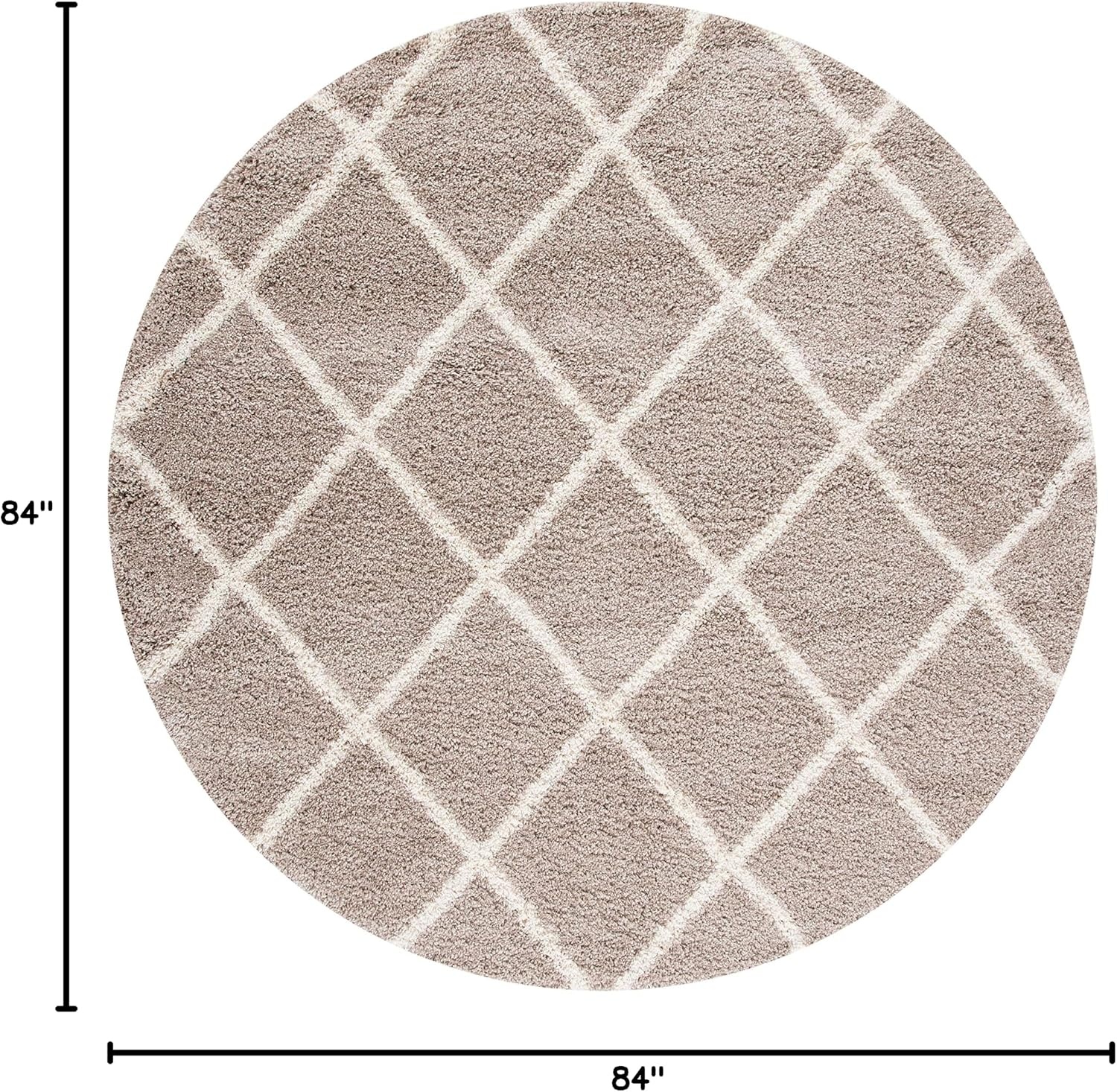 image:imageSAFAVIEH Area Rug 8x10 Hudson Shag Collection Large Ivory amp Grey Trellis Pattern NonShedding amp Easy Cleaning Ultra Plush Thick Pile Ideal for Living Room Bedroom Dining Space SGH222DBeigeIvory