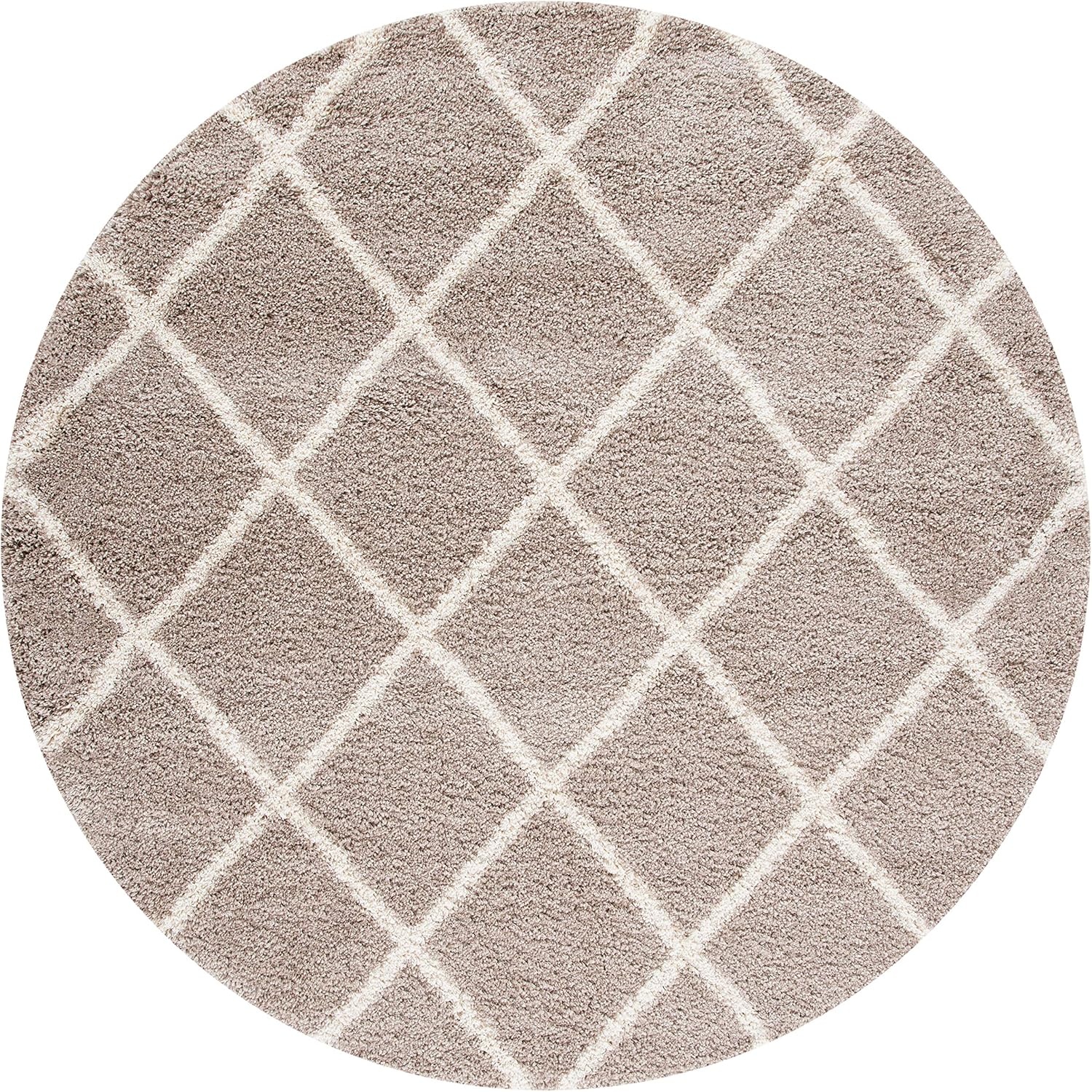 image:imageSAFAVIEH Area Rug 8x10 Hudson Shag Collection Large Ivory amp Grey Trellis Pattern NonShedding amp Easy Cleaning Ultra Plush Thick Pile Ideal for Living Room Bedroom Dining Space SGH222DBeigeIvory