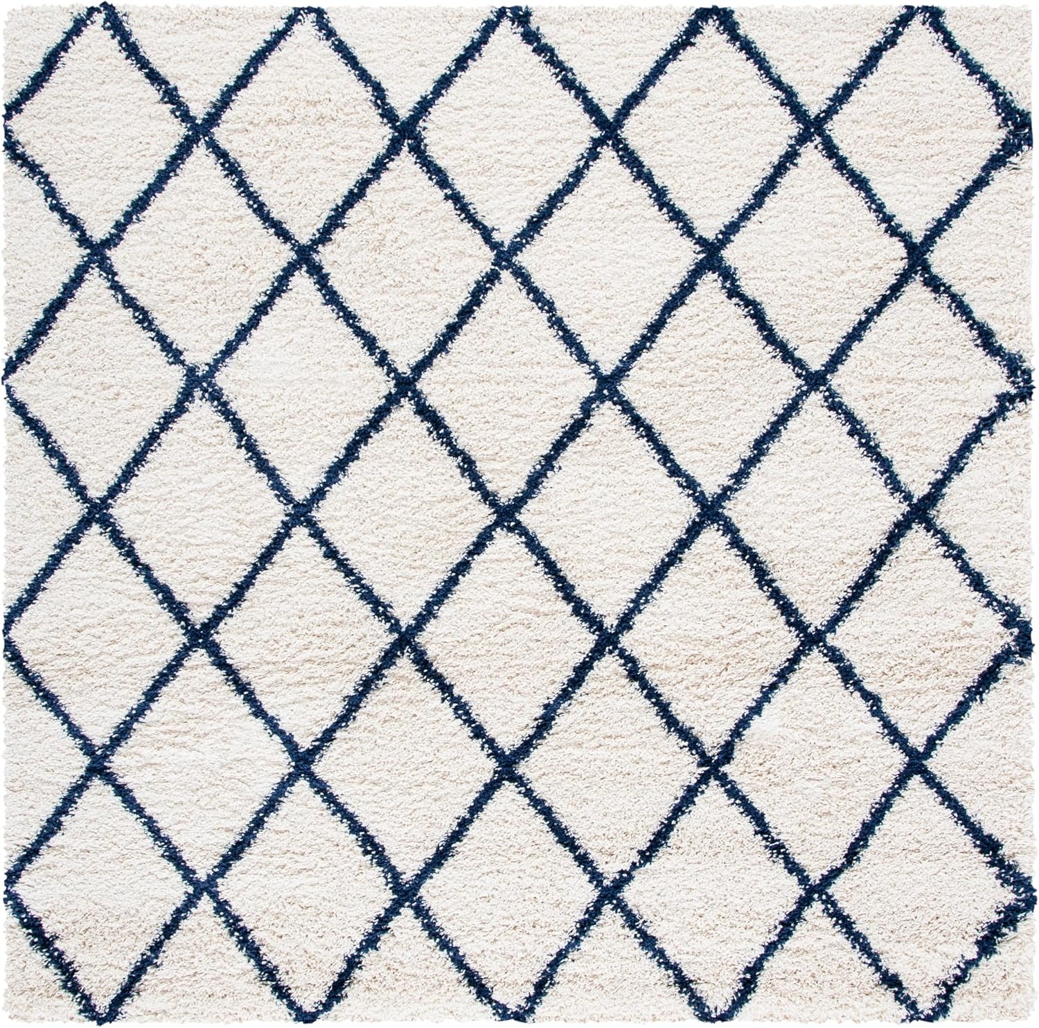 image:imageSAFAVIEH Area Rug 8x10 Hudson Shag Collection Large Ivory amp Grey Trellis Pattern NonShedding amp Easy Cleaning Ultra Plush Thick Pile Ideal for Living Room Bedroom Dining Space SGH222DIvoryNavy
