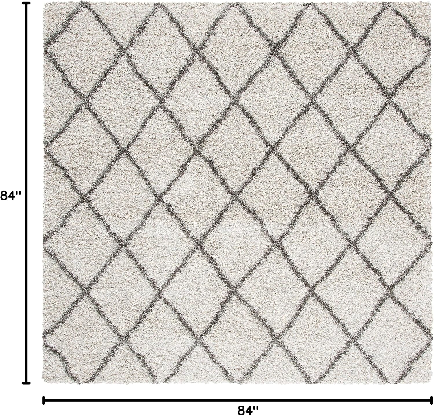 image:imageSAFAVIEH Area Rug 8x10 Hudson Shag Collection Large Ivory amp Grey Trellis Pattern NonShedding amp Easy Cleaning Ultra Plush Thick Pile Ideal for Living Room Bedroom Dining Space SGH222DIvoryGrey