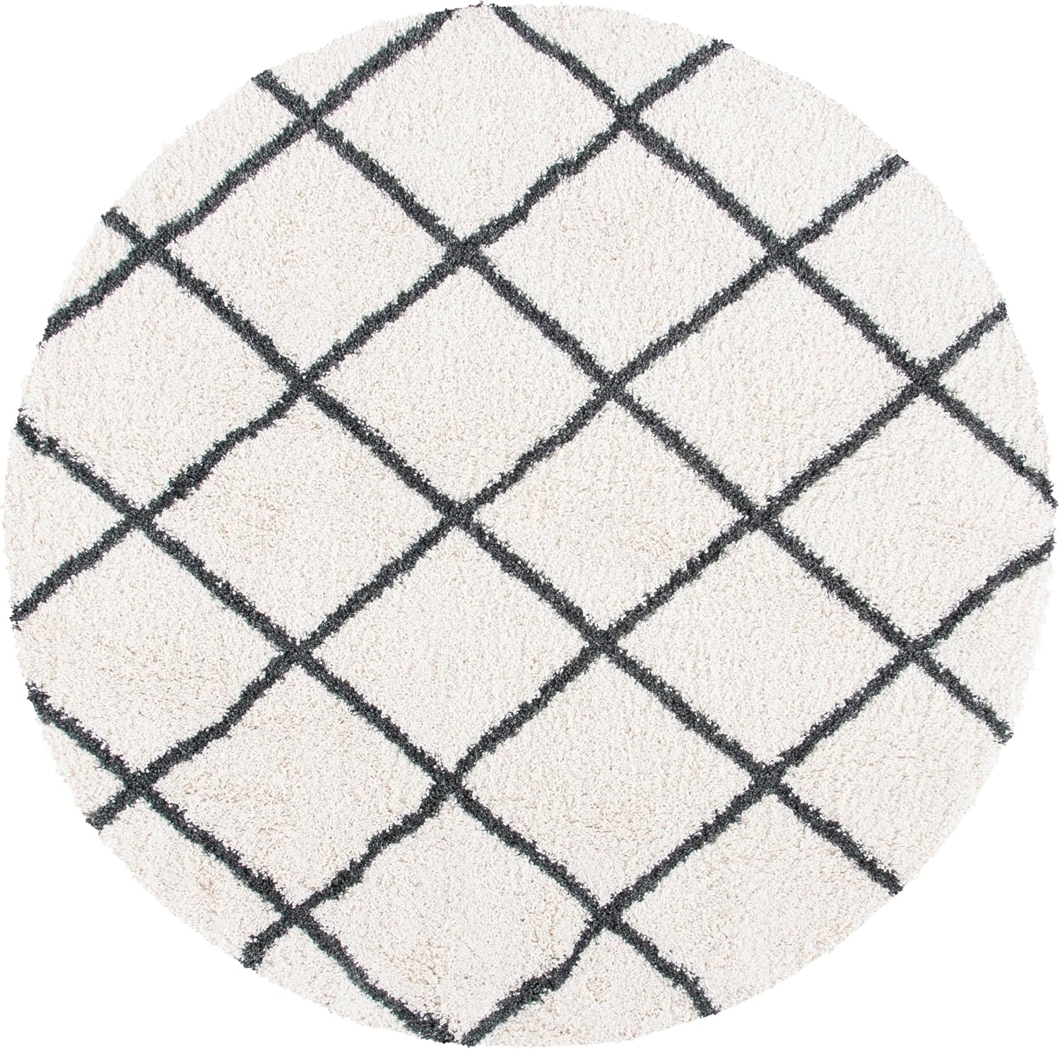 image:imageSAFAVIEH Area Rug 8x10 Hudson Shag Collection Large Ivory amp Grey Trellis Pattern NonShedding amp Easy Cleaning Ultra Plush Thick Pile Ideal for Living Room Bedroom Dining Space SGH222DIvoryDark Grey