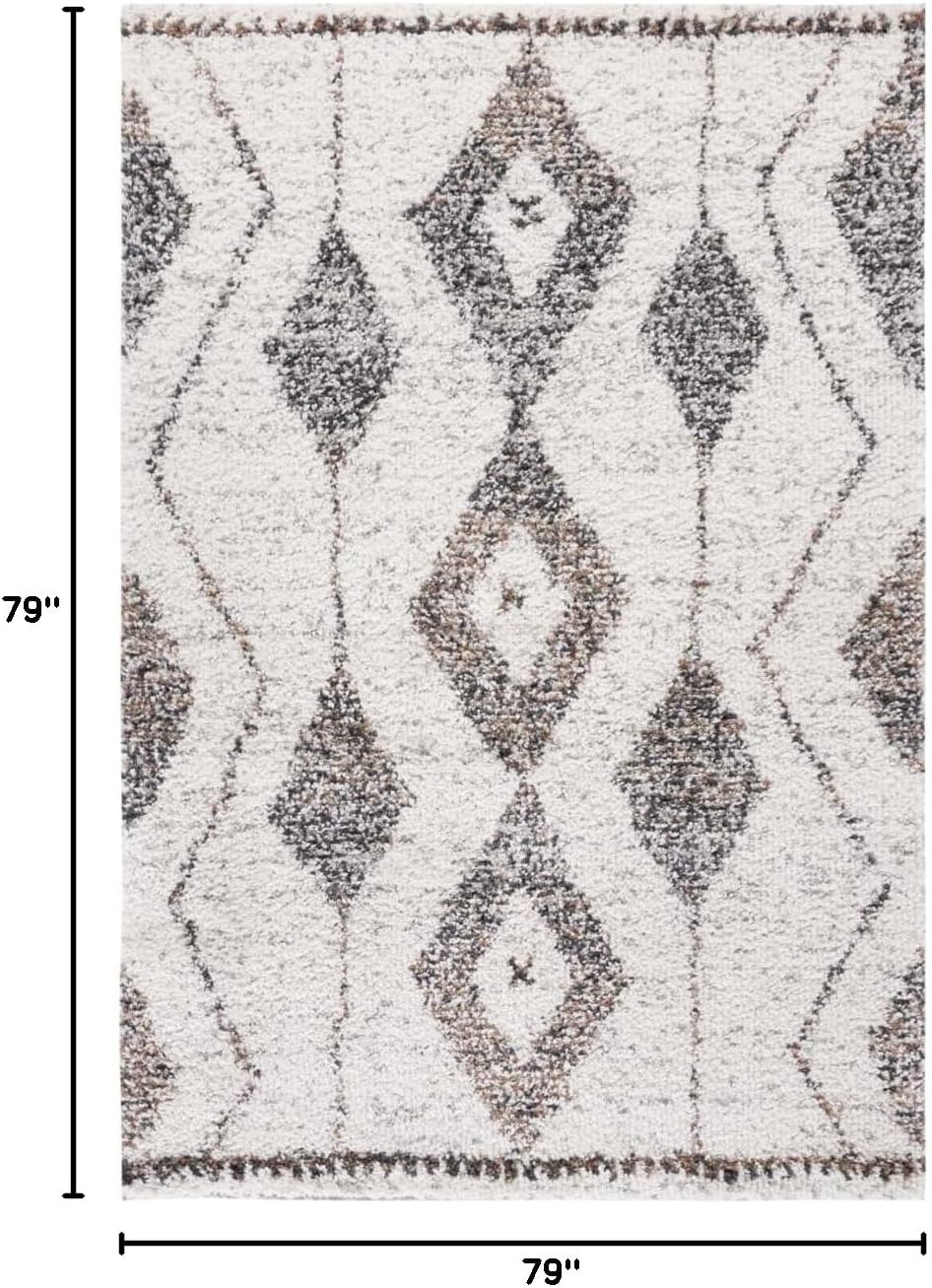 image:imageSAFAVIEH Area Rug 8x10 Jericho Shag Collection Large Ivory amp Black Moroccan Boho Design NonShedding amp Easy Cleaning Plush Thick Pile Ideal for Living Room Bedroom Dining Space JER102AIvoryBlack