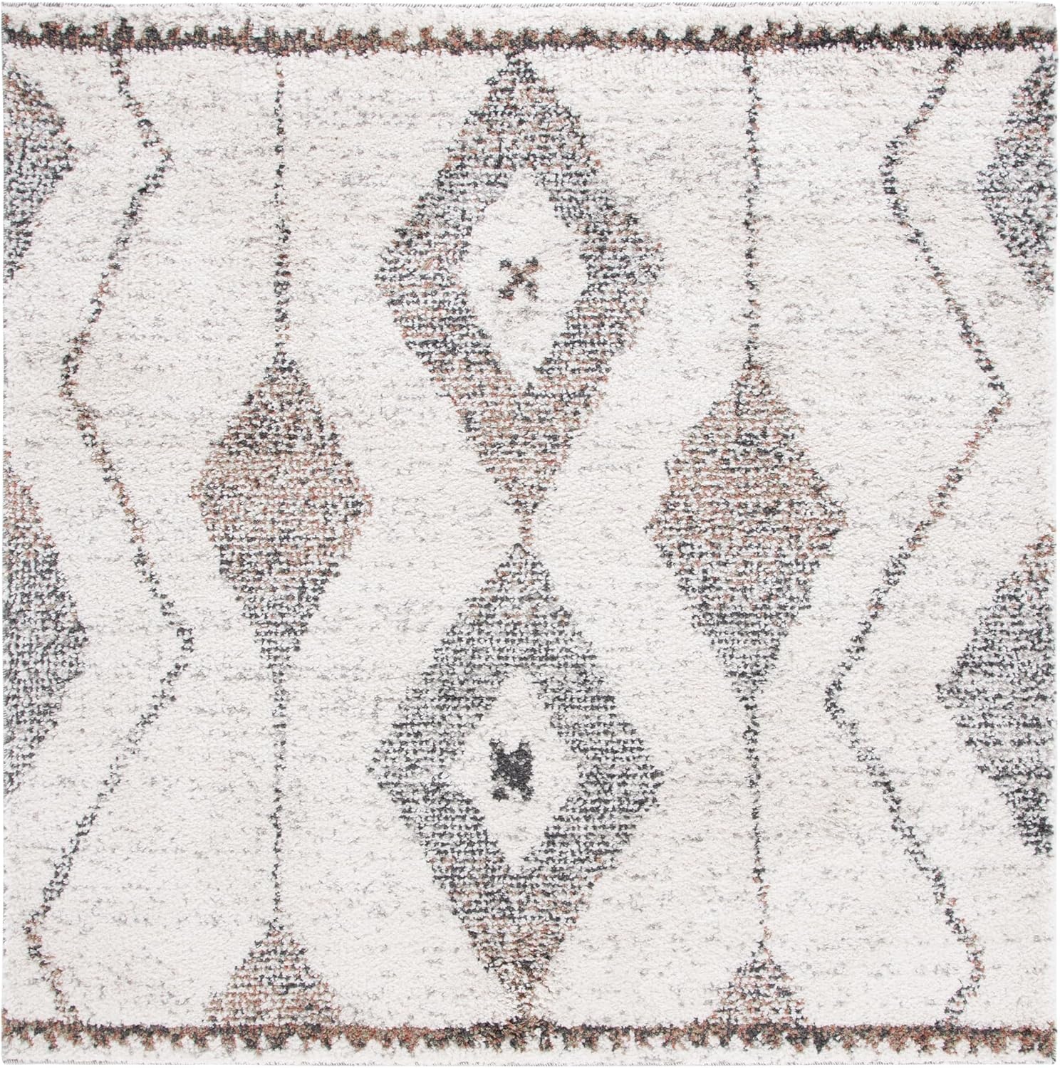 image:imageSAFAVIEH Area Rug 8x10 Jericho Shag Collection Large Ivory amp Black Moroccan Boho Design NonShedding amp Easy Cleaning Plush Thick Pile Ideal for Living Room Bedroom Dining Space JER102AIvoryBlack