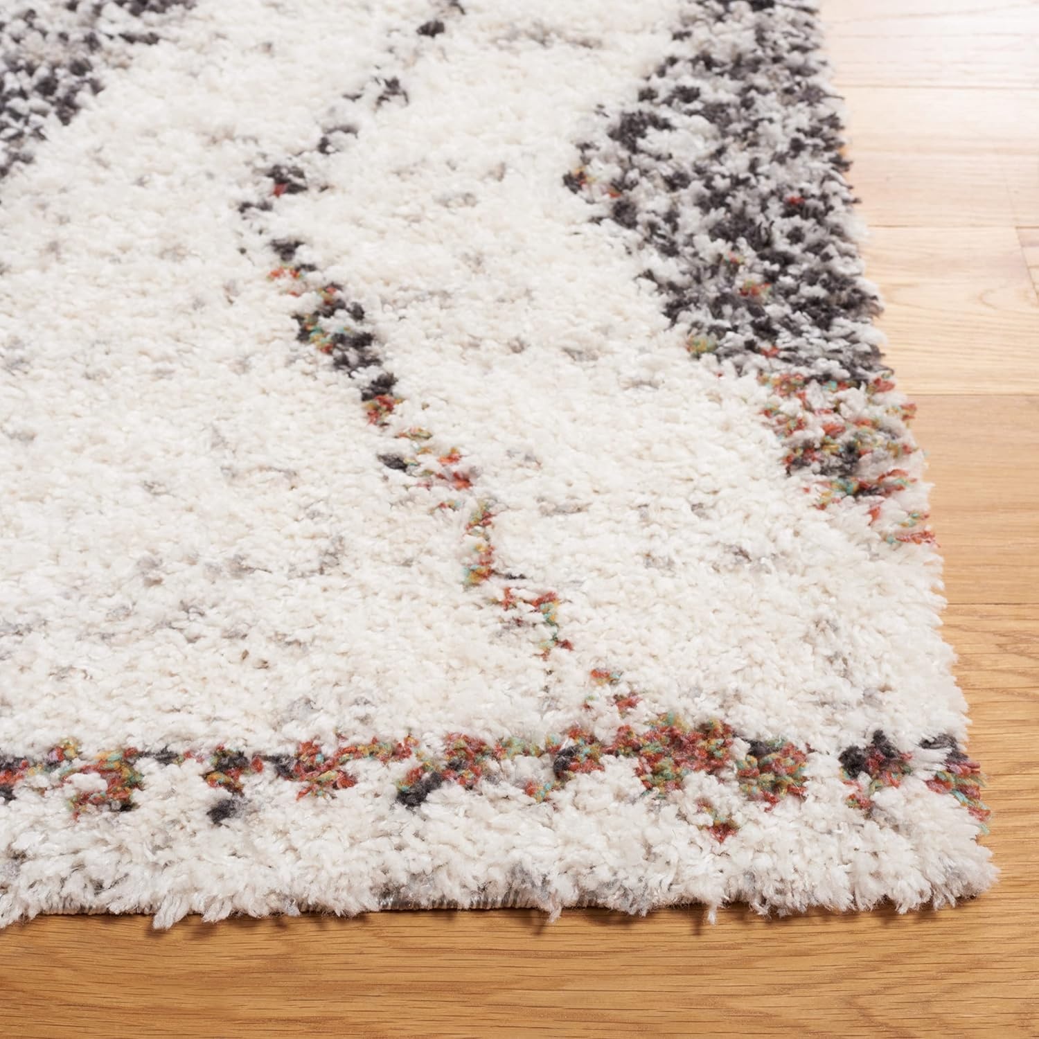 image:imageSAFAVIEH Area Rug 8x10 Jericho Shag Collection Large Ivory amp Black Moroccan Boho Design NonShedding amp Easy Cleaning Plush Thick Pile Ideal for Living Room Bedroom Dining Space JER102AIvoryBlack