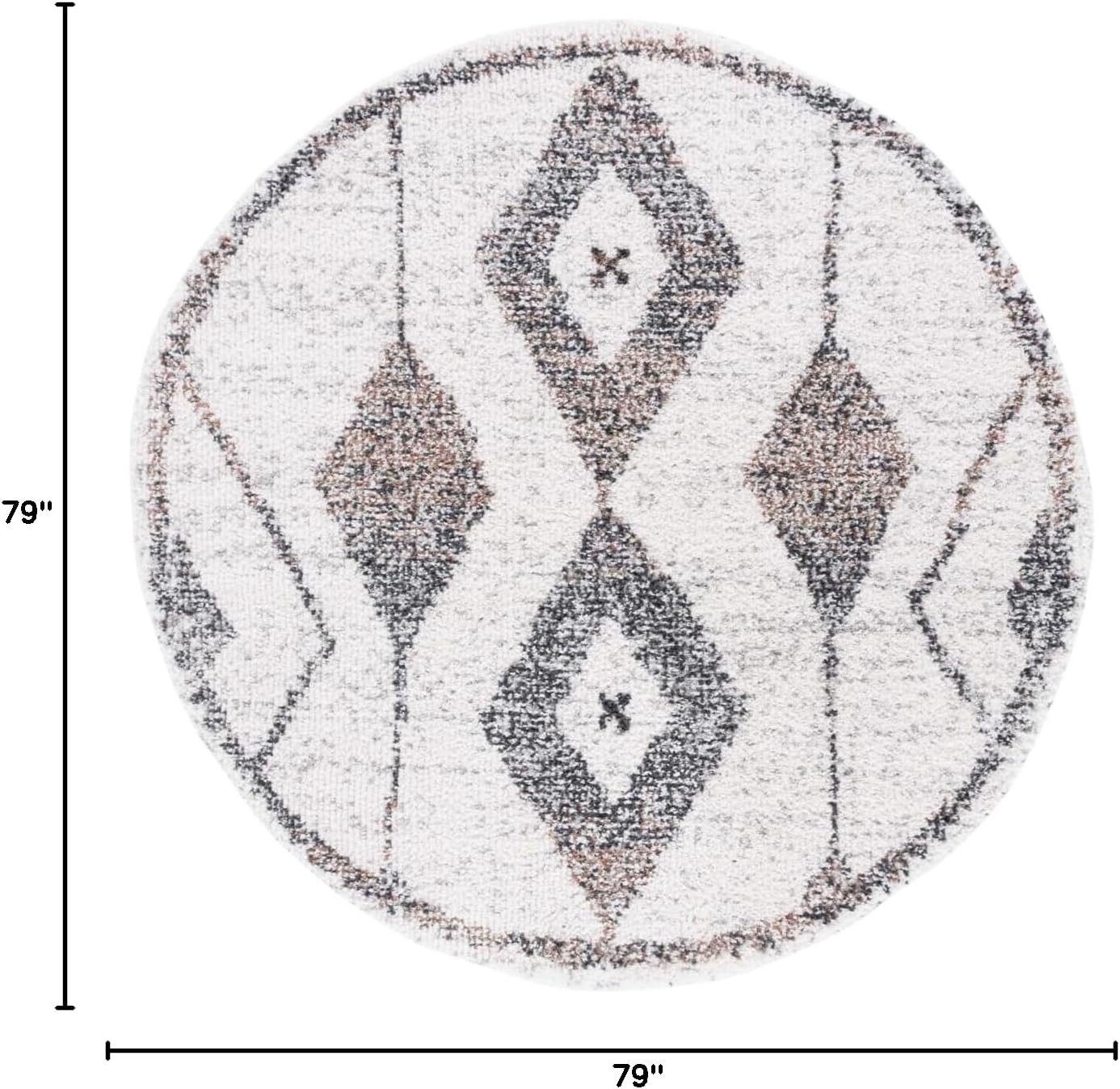 image:imageSAFAVIEH Area Rug 8x10 Jericho Shag Collection Large Ivory amp Black Moroccan Boho Design NonShedding amp Easy Cleaning Plush Thick Pile Ideal for Living Room Bedroom Dining Space JER102AIvoryBlack