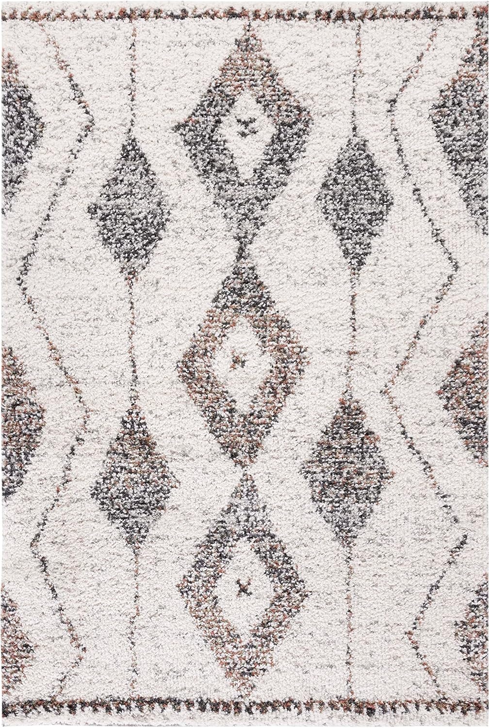 image:imageSAFAVIEH Area Rug 8x10 Jericho Shag Collection Large Ivory amp Black Moroccan Boho Design NonShedding amp Easy Cleaning Plush Thick Pile Ideal for Living Room Bedroom Dining Space JER102AIvoryBlack