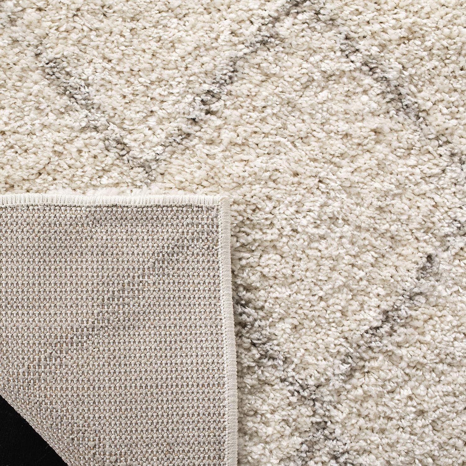 image:imageSAFAVIEH Area Rug 9x12 Arizona Shag Collection Large Ivory amp Beige Trellis Design NonShedding amp Easy to Clean Ideal for Living Room Bedroom Dining Space ASG742A