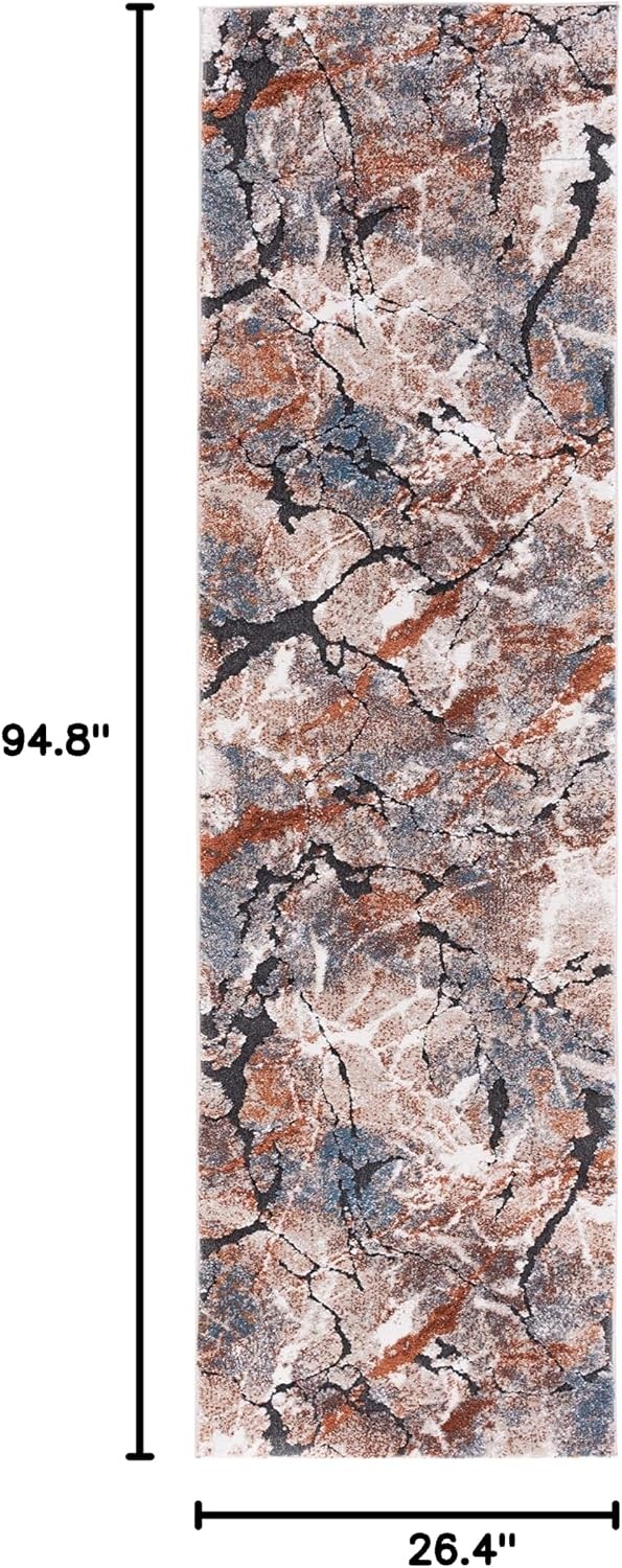 image:imageSAFAVIEH Cyrus Shag Collection Area Rug 9 x 12 Grey amp Rust Modern Abstract Design NonShedding amp Easy Care 08inch Thick Ideal for High Traffic Areas in Living Room Bedroom CYR140FGreyRust