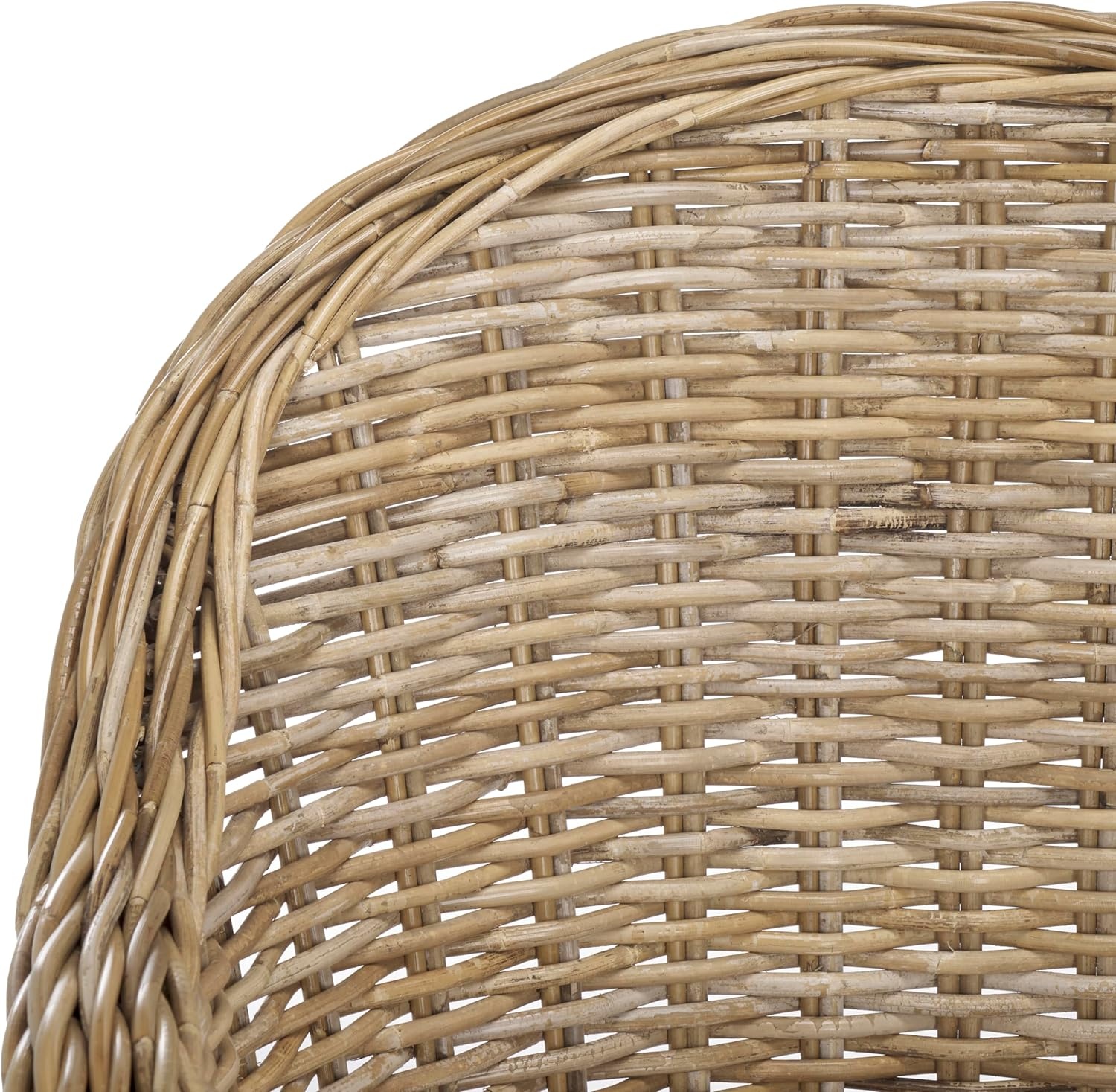 image:imageSAFAVIEH Furniture Zane Club Chair 173 Seat Height Grey Rattan Coastal Woven Design Ideal for Living Room Sunroom Bedroom Fully Assembled SEA7006A