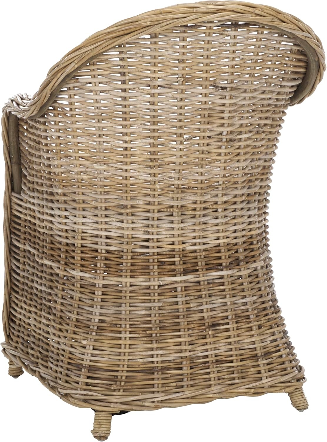image:imageSAFAVIEH Furniture Zane Club Chair 173 Seat Height Grey Rattan Coastal Woven Design Ideal for Living Room Sunroom Bedroom Fully Assembled SEA7006A
