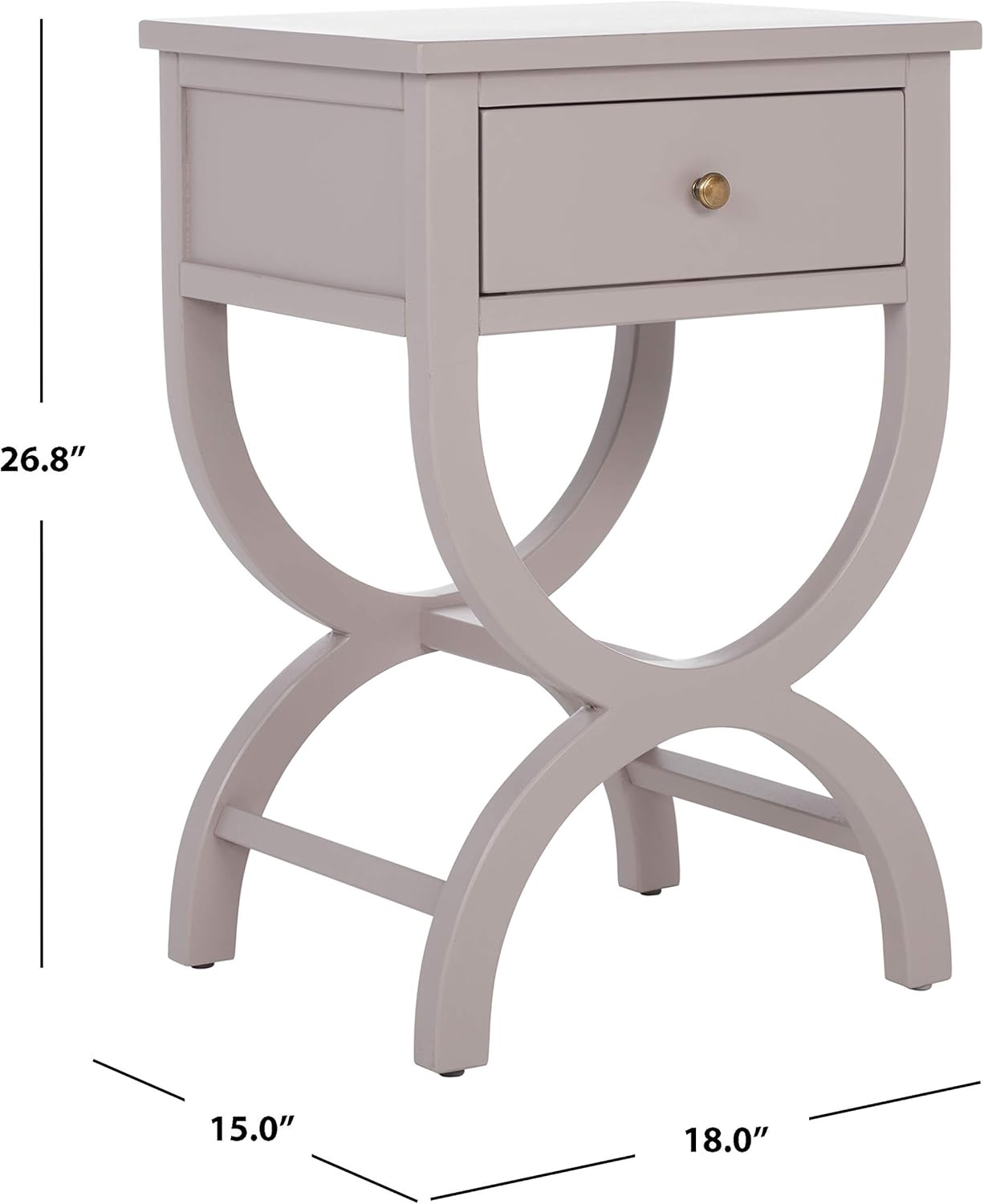 image:imageSAFAVIEH Home Collection Maxine Navy Blue 1Drawer Accent Table Nightstand Bedside Accent Table Fully AssembledGrey