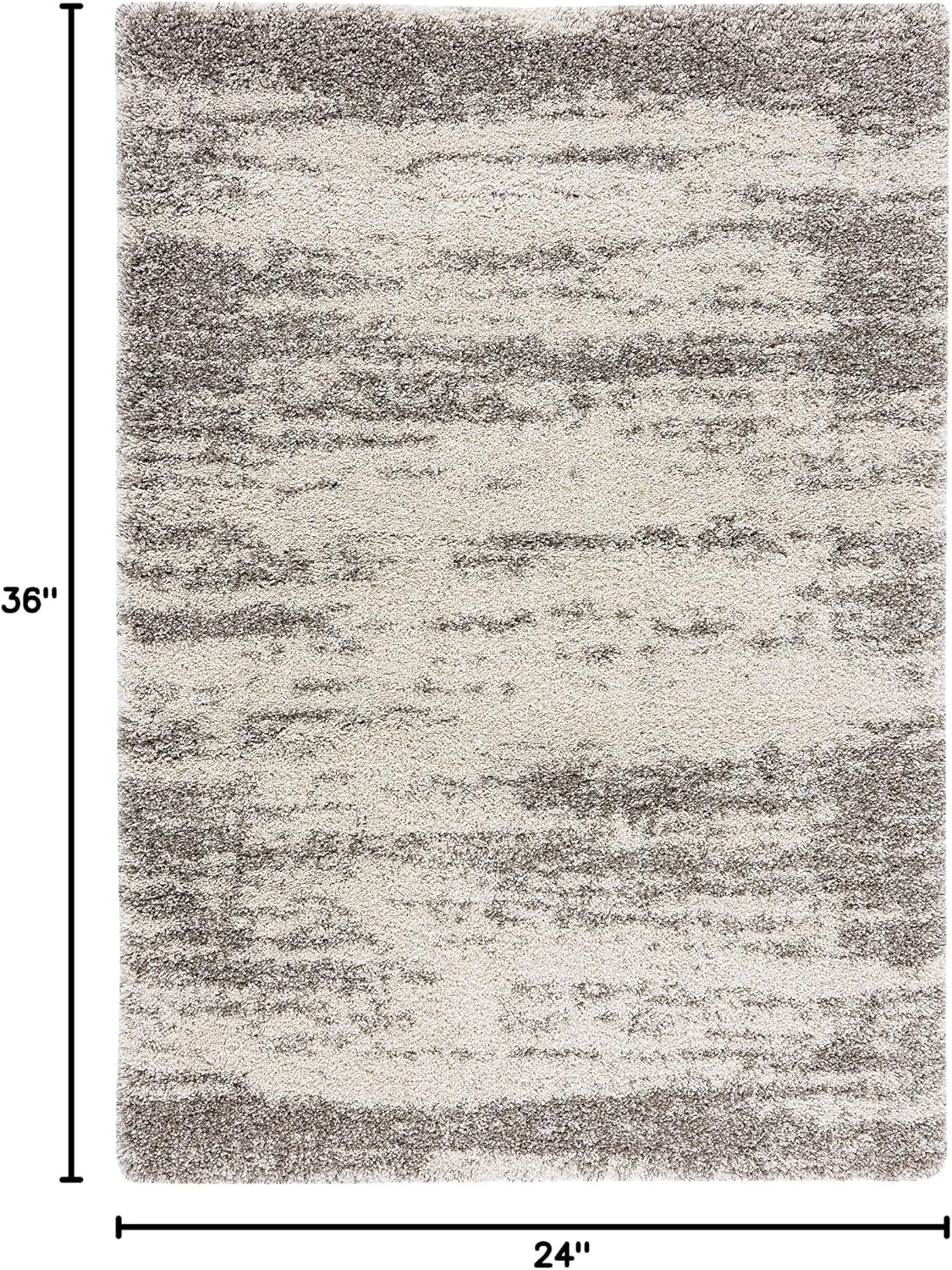 image:imageSAFAVIEH Hudson Shag Collection Area Rug 9 x 12 Ivory amp Grey Abstract Design NonShedding amp Easy Care 2inch Thick Ideal for High Traffic Areas in Living Room Bedroom SGH203AIvoryGrey
