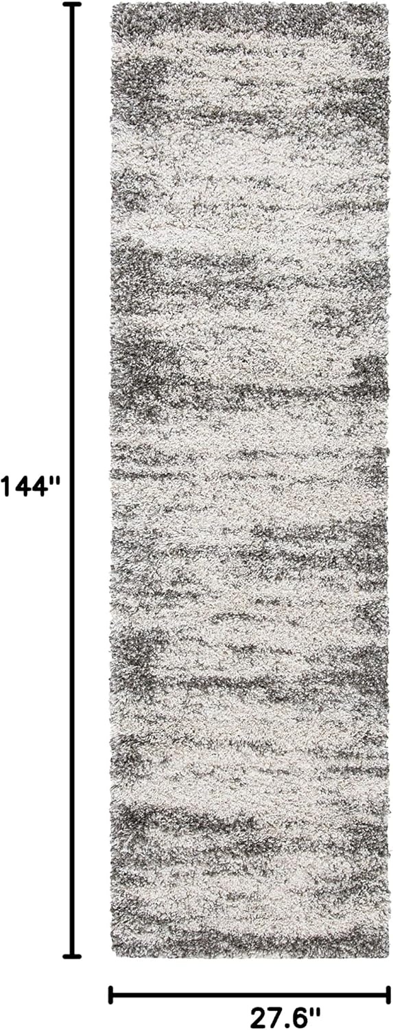 image:imageSAFAVIEH Hudson Shag Collection Area Rug 9 x 12 Ivory amp Grey Abstract Design NonShedding amp Easy Care 2inch Thick Ideal for High Traffic Areas in Living Room Bedroom SGH203AIvoryGrey