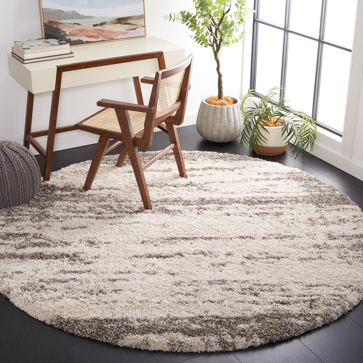 image:imageSAFAVIEH Hudson Shag Collection Area Rug 9 x 12 Ivory amp Grey Abstract Design NonShedding amp Easy Care 2inch Thick Ideal for High Traffic Areas in Living Room Bedroom SGH203AIvoryGrey
