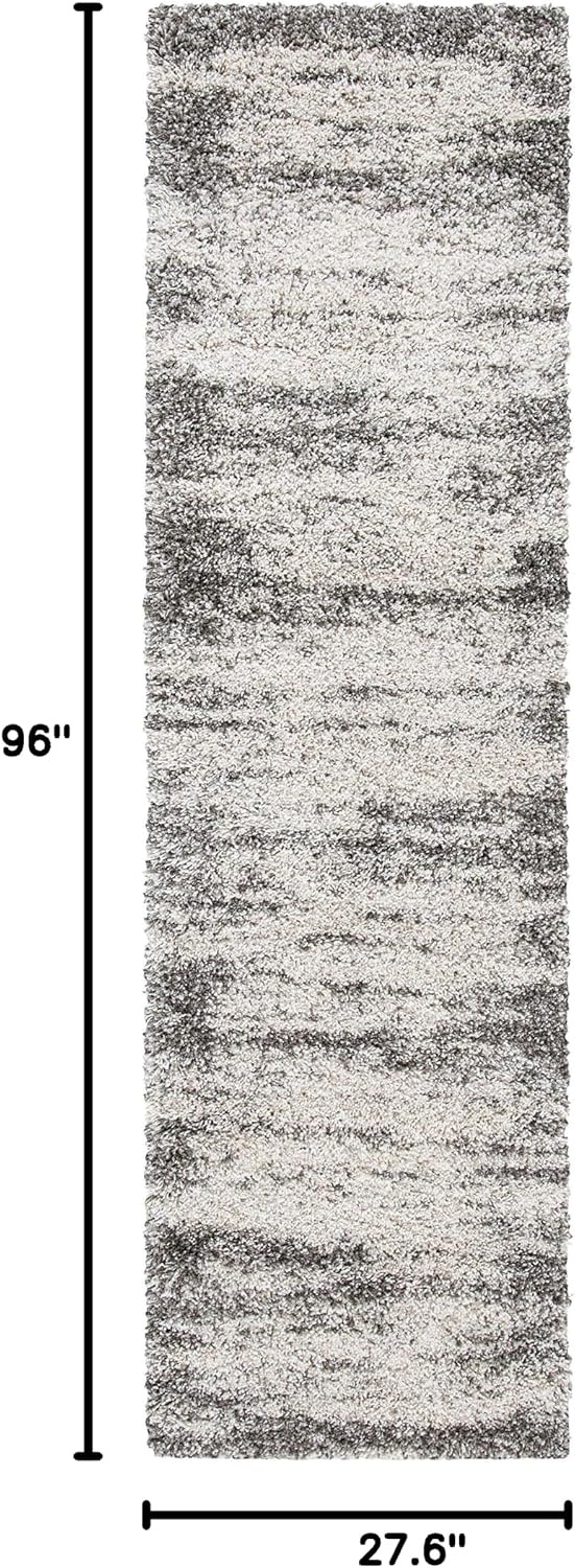image:imageSAFAVIEH Hudson Shag Collection Area Rug 9 x 12 Ivory amp Grey Abstract Design NonShedding amp Easy Care 2inch Thick Ideal for High Traffic Areas in Living Room Bedroom SGH203AIvoryGrey