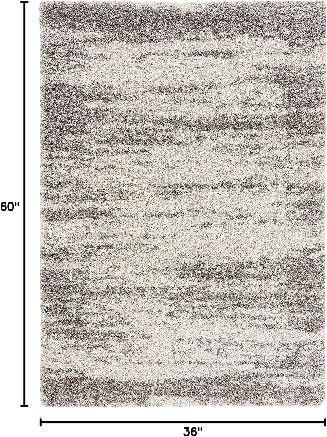 image:imageSAFAVIEH Hudson Shag Collection Area Rug 9 x 12 Ivory amp Grey Abstract Design NonShedding amp Easy Care 2inch Thick Ideal for High Traffic Areas in Living Room Bedroom SGH203AIvoryGrey