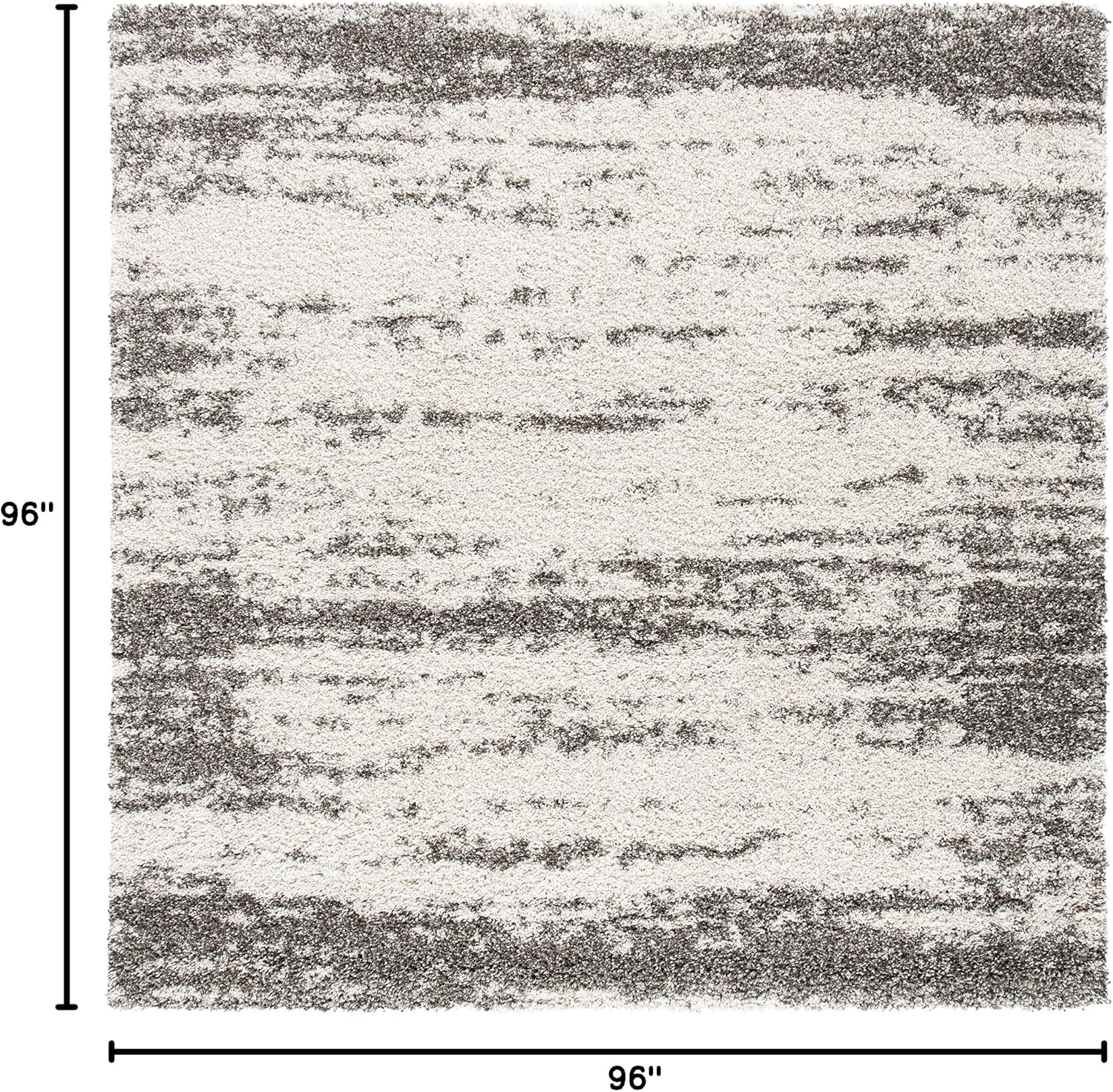 image:imageSAFAVIEH Hudson Shag Collection Area Rug 9 x 12 Ivory amp Grey Abstract Design NonShedding amp Easy Care 2inch Thick Ideal for High Traffic Areas in Living Room Bedroom SGH203AIvoryGrey