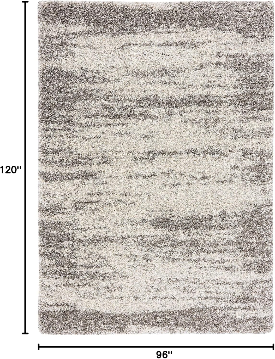 image:imageSAFAVIEH Hudson Shag Collection Area Rug 9 x 12 Ivory amp Grey Abstract Design NonShedding amp Easy Care 2inch Thick Ideal for High Traffic Areas in Living Room Bedroom SGH203AIvoryGrey