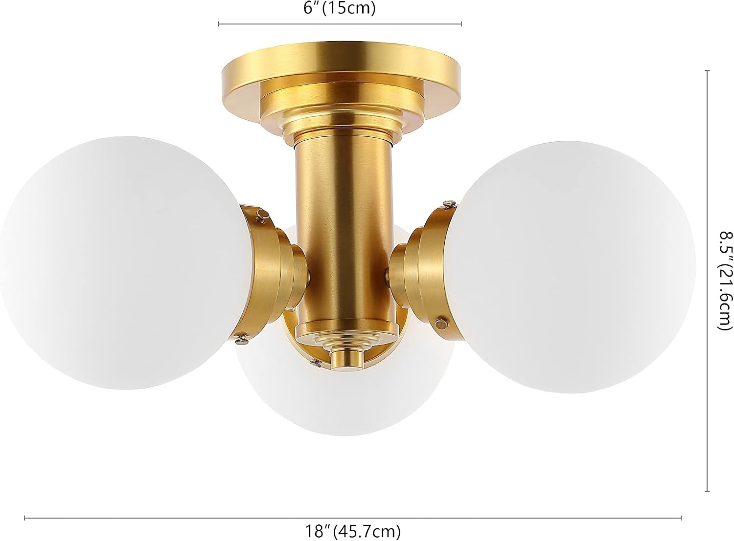 image:imageSAFAVIEH Lighting Collection Elenna Gold Flush Mount LED Bulbs Included