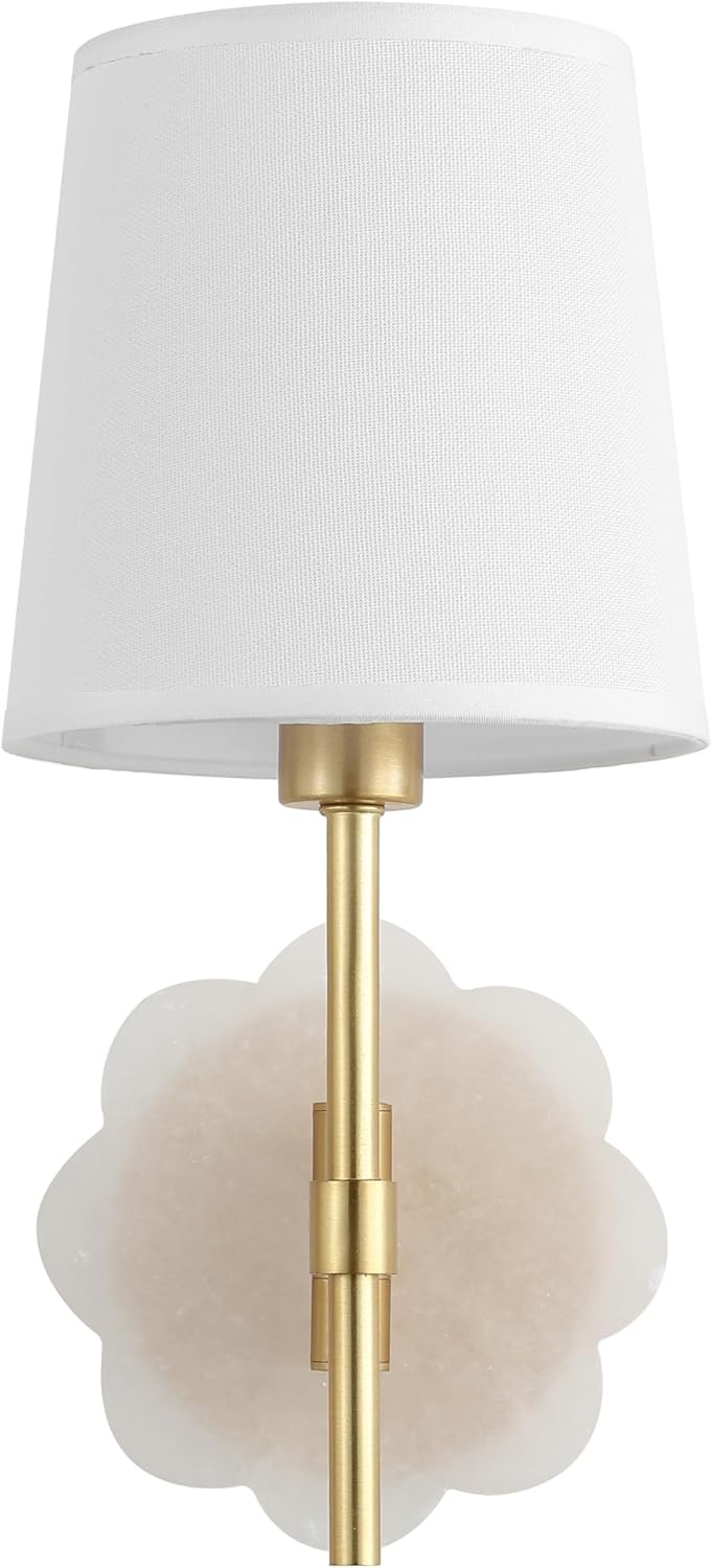 image:imageSAFAVIEH Lighting Collection Lyssine White Wall Sconce Set of 2 Light Fixture LED Bulbs Included
