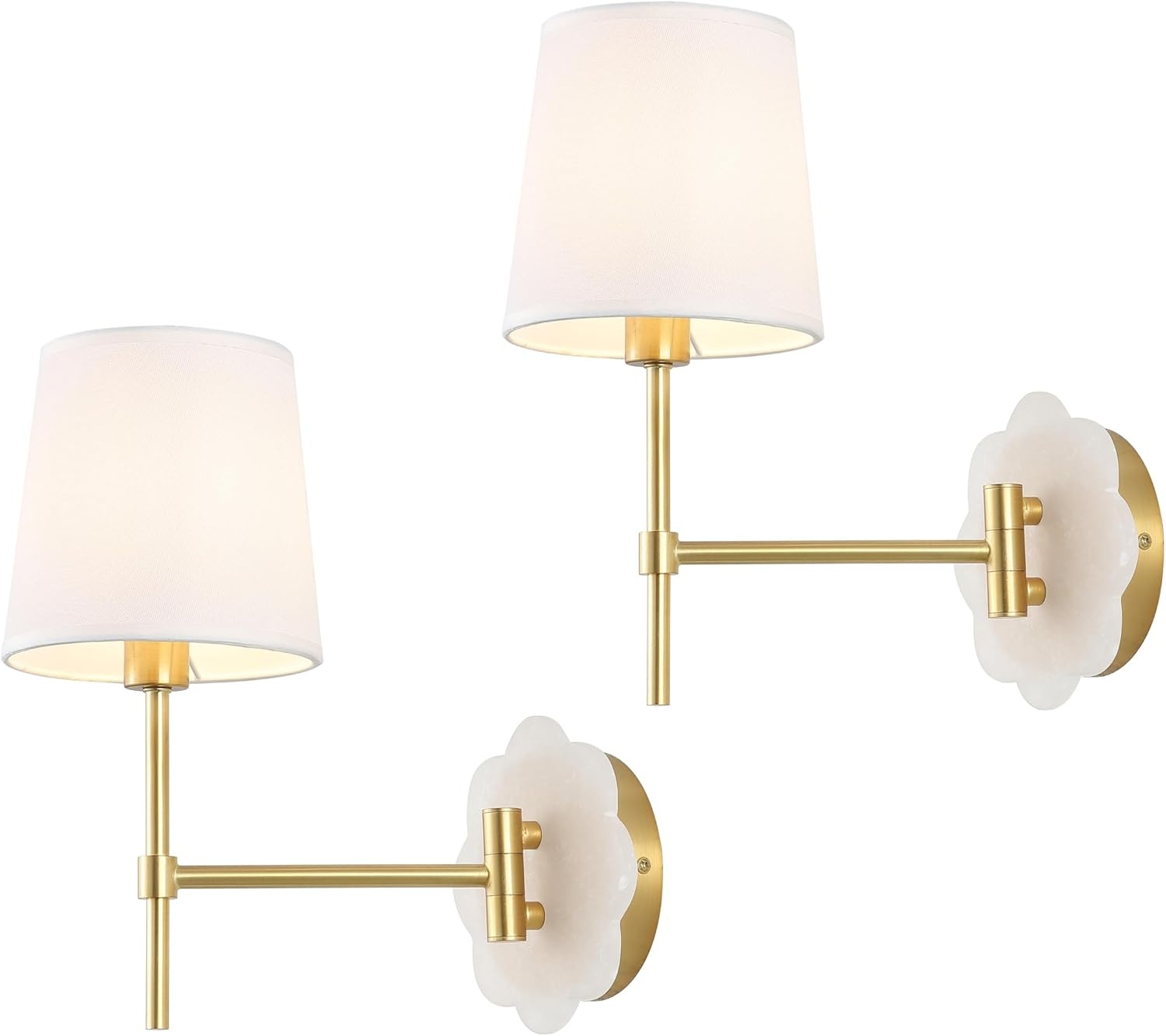 image:imageSAFAVIEH Lighting Collection Lyssine White Wall Sconce Set of 2 Light Fixture LED Bulbs Included