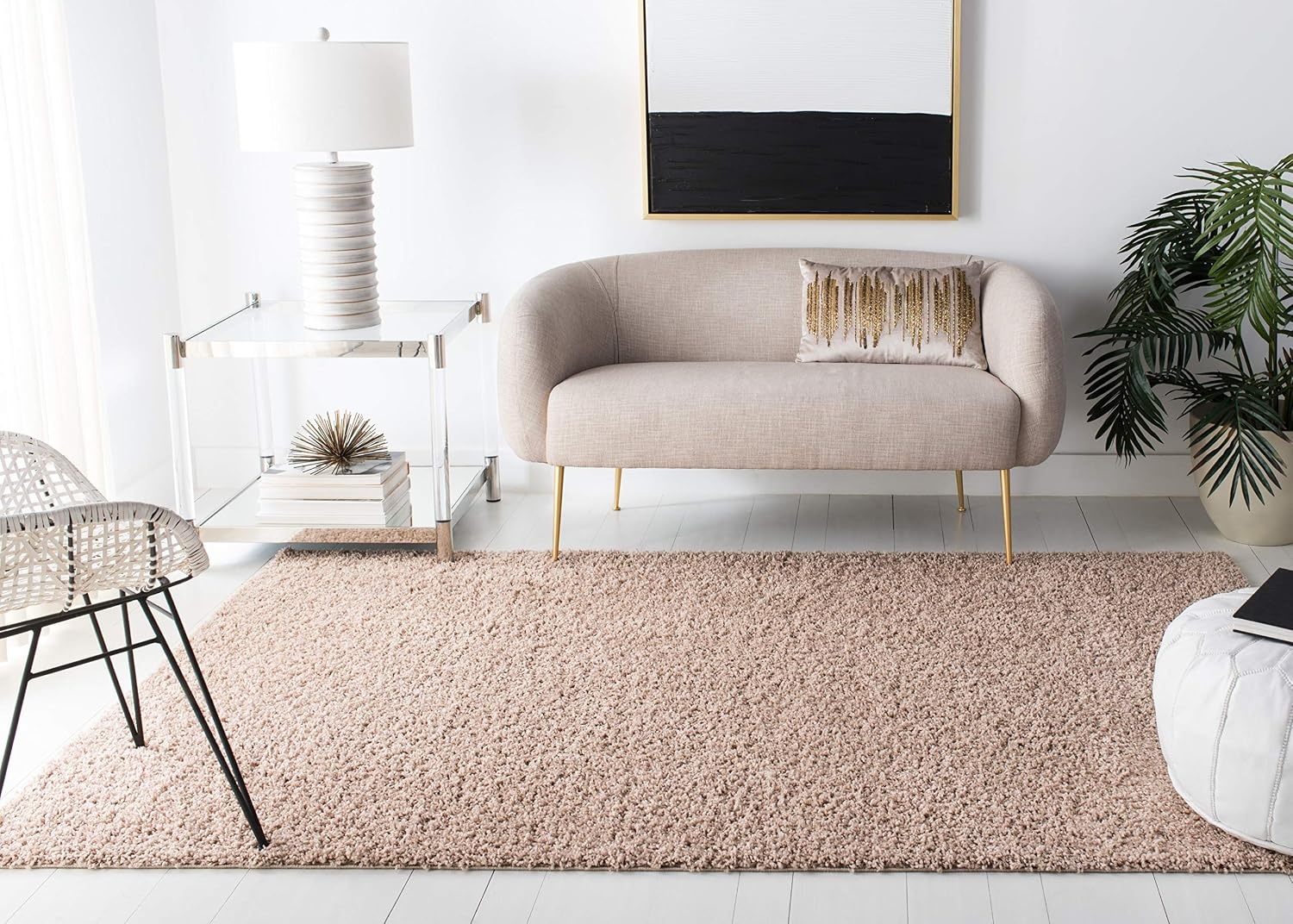 image:imageSAFAVIEH Primo Shag Collection Area Rug 9 x 12 Light Grey Solid Design NonShedding amp Easy Care 12inch Thick Ideal for High Traffic Areas in Living Room Bedroom PRM300GBeige