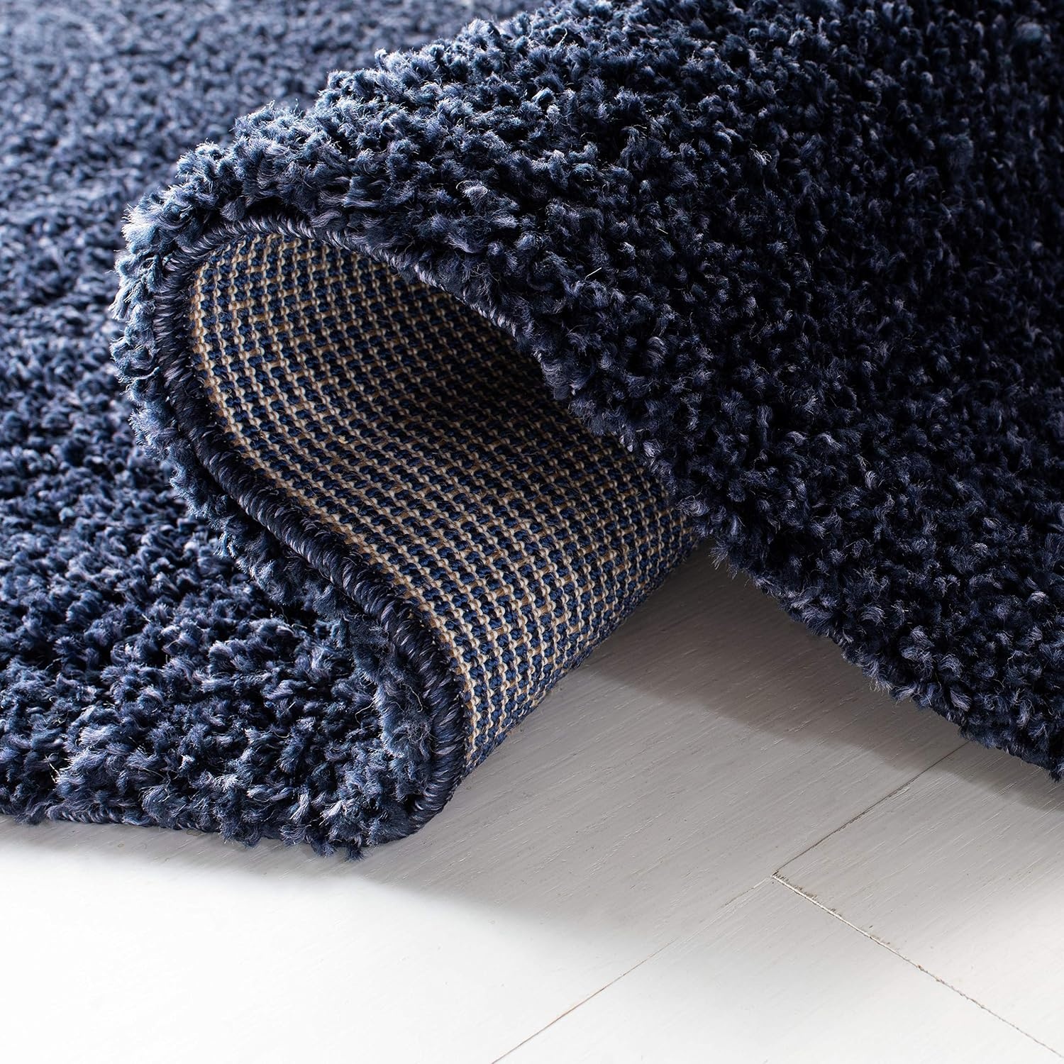 image:imageSAFAVIEH Primo Shag Collection Area Rug 9 x 12 Light Grey Solid Design NonShedding amp Easy Care 12inch Thick Ideal for High Traffic Areas in Living Room Bedroom PRM300GNavy